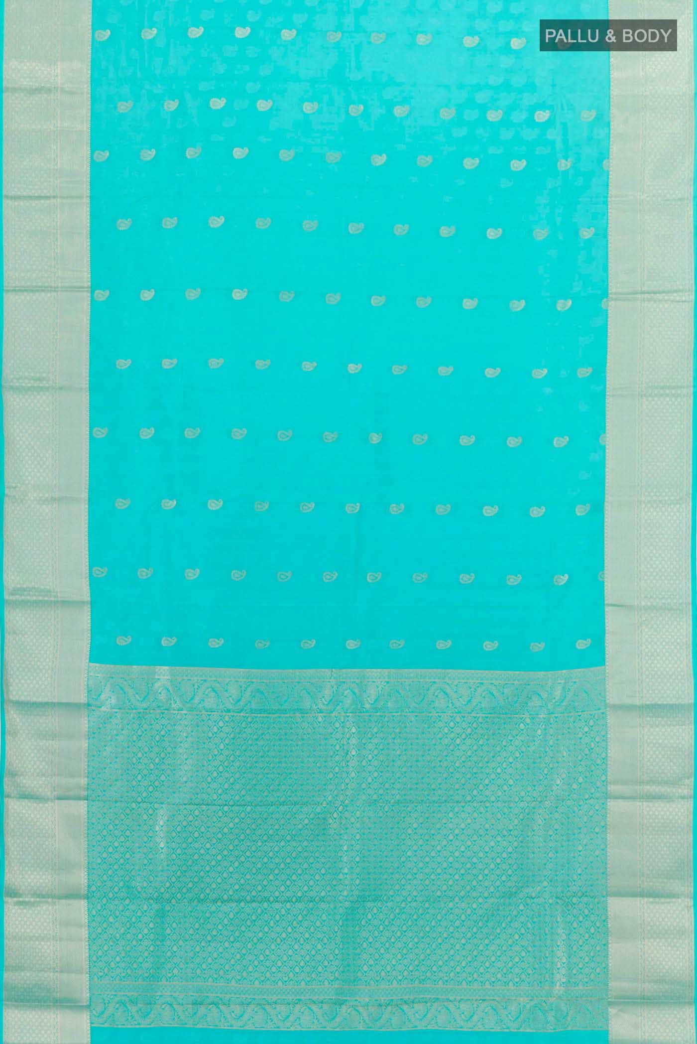 Sky Blue Kanchipuram Silk Saree