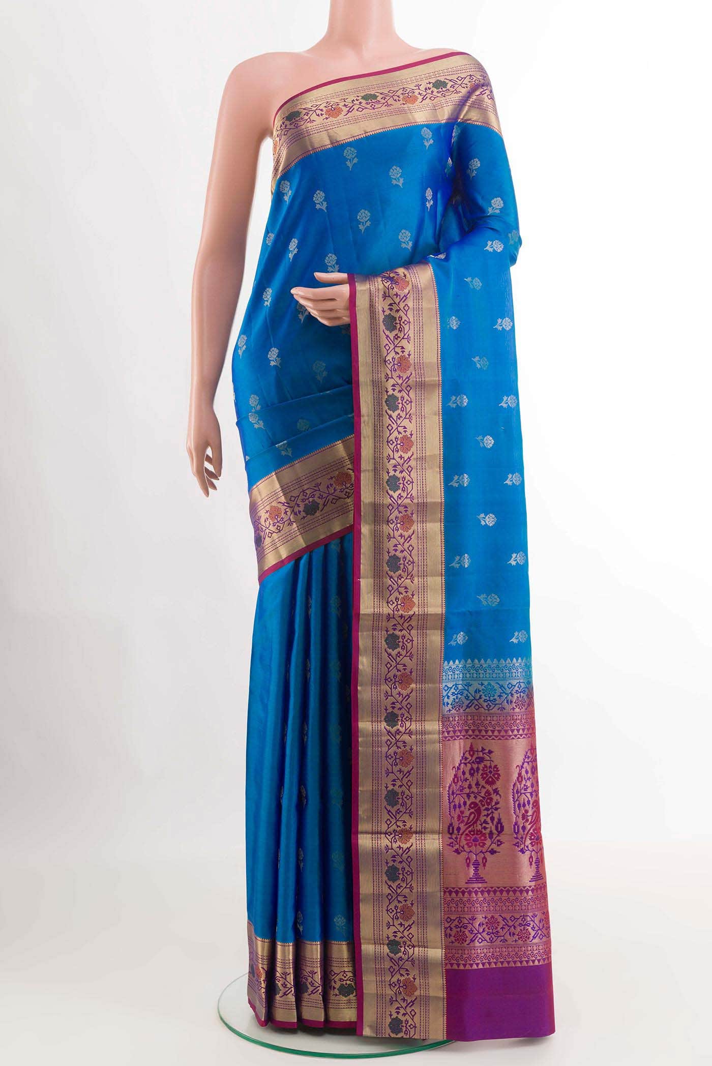 Blue Kanchipuram Silk Saree
