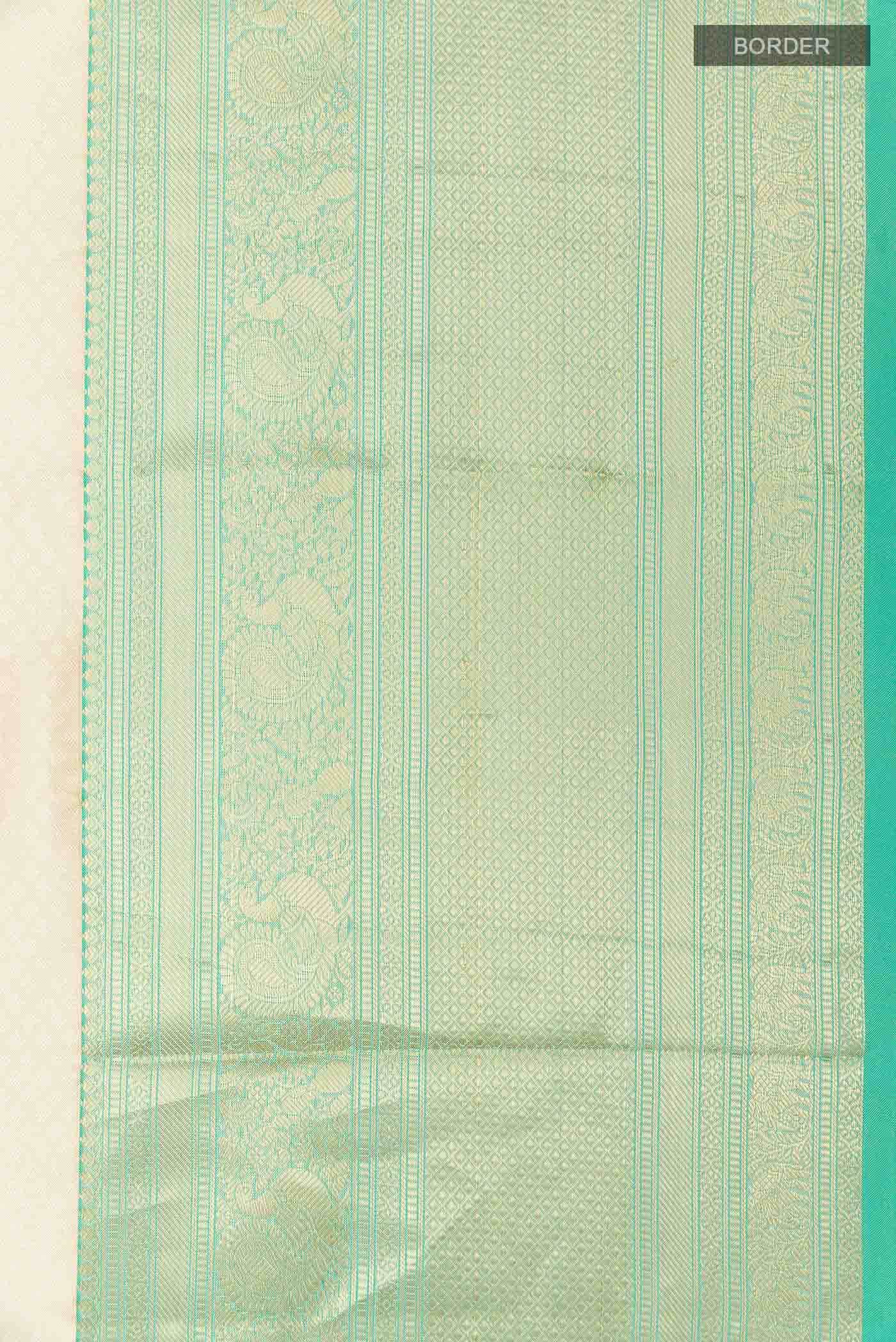 Cream Kanchipuram Silk Saree