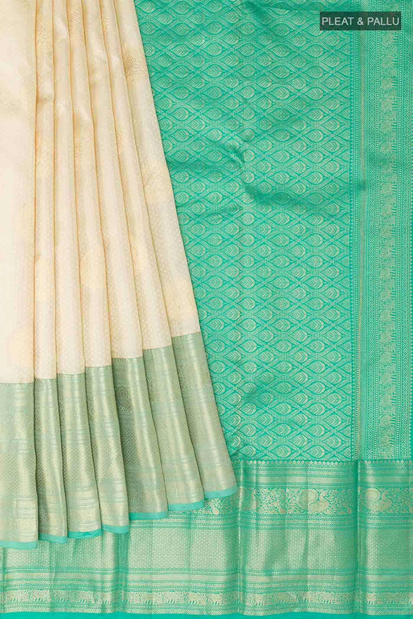 Cream Kanchipuram Silk Saree
