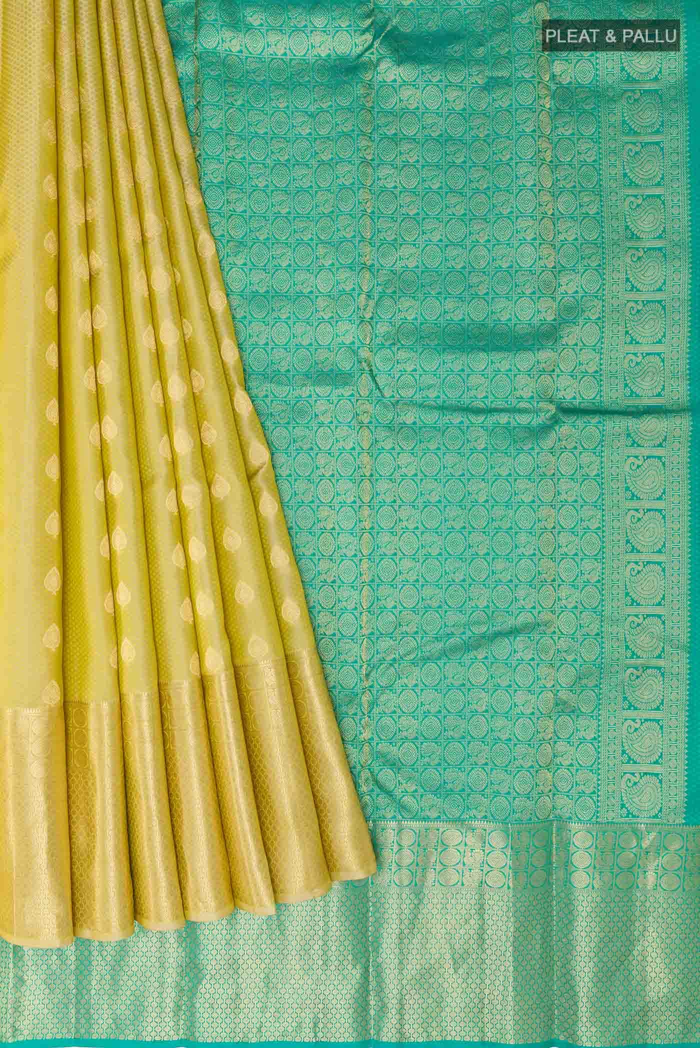 Golden Kanchipuram Silk Saree