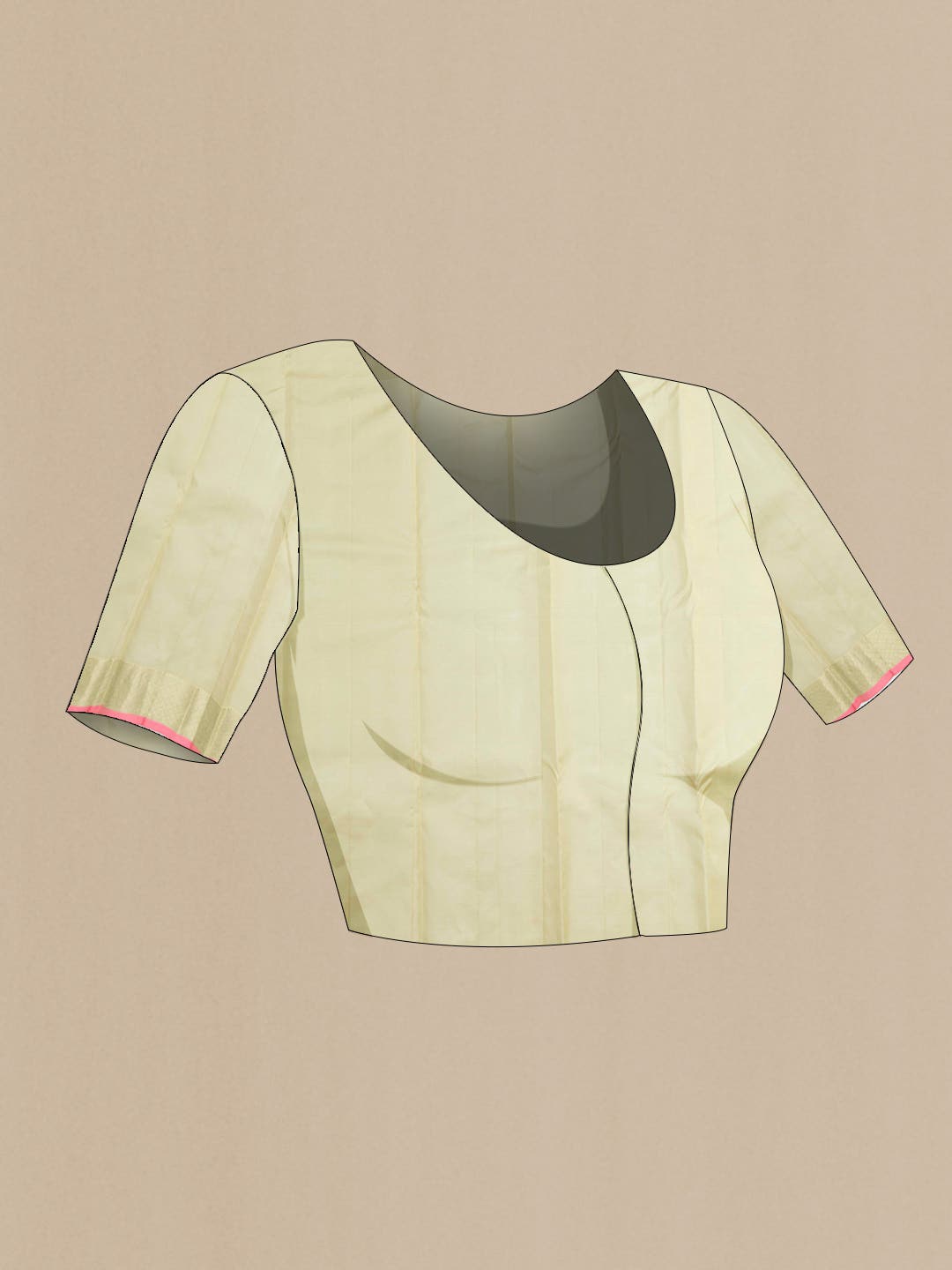 Beige Kanchipuram Silk Saree