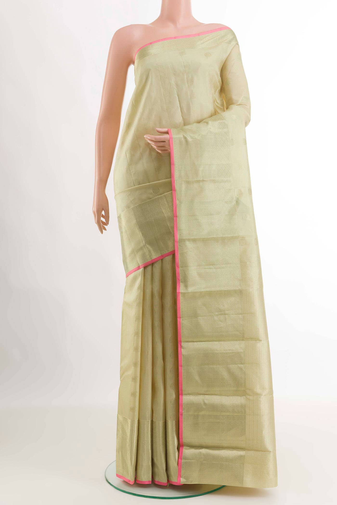 Beige Kanchipuram Silk Saree