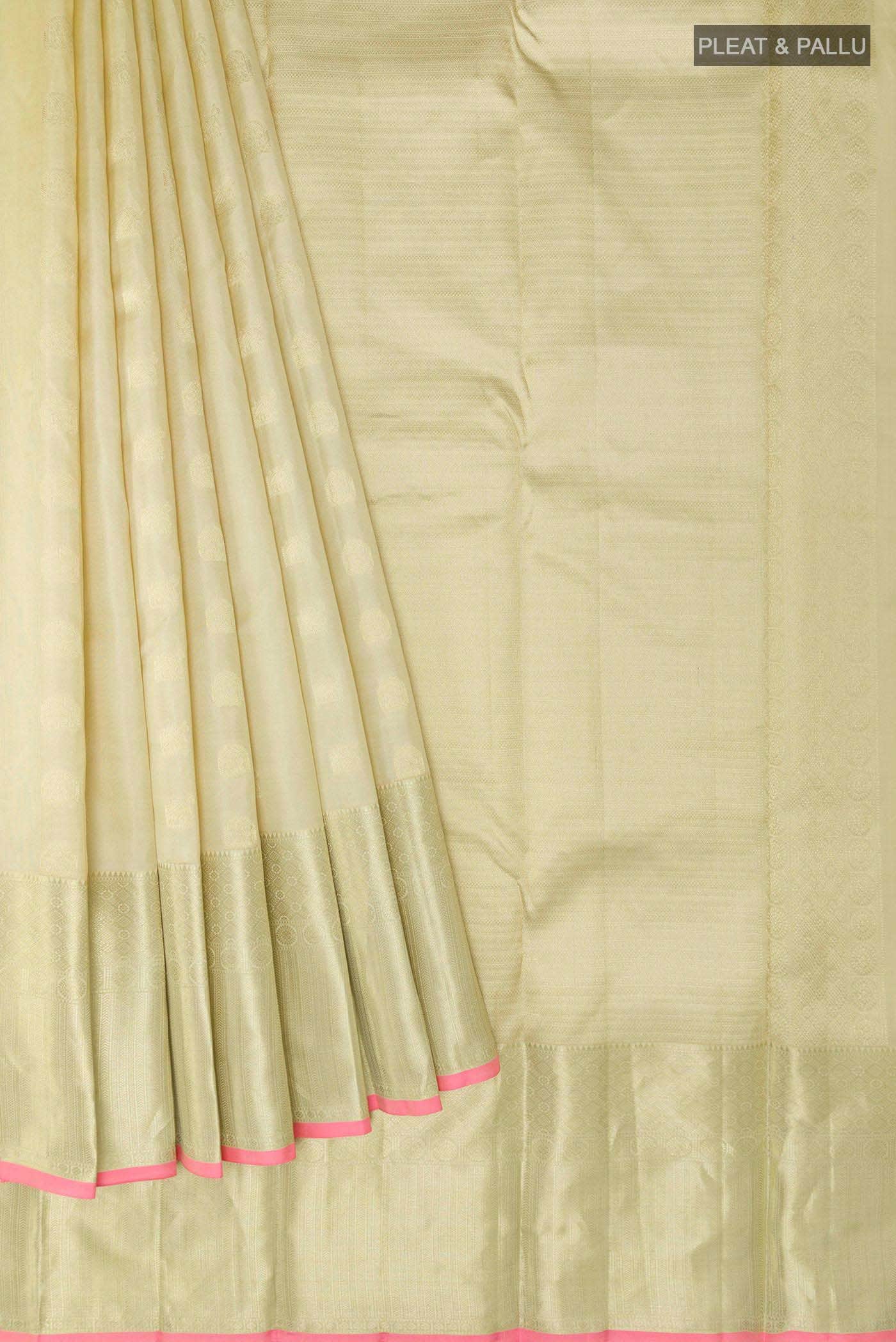 Beige Kanchipuram Silk Saree