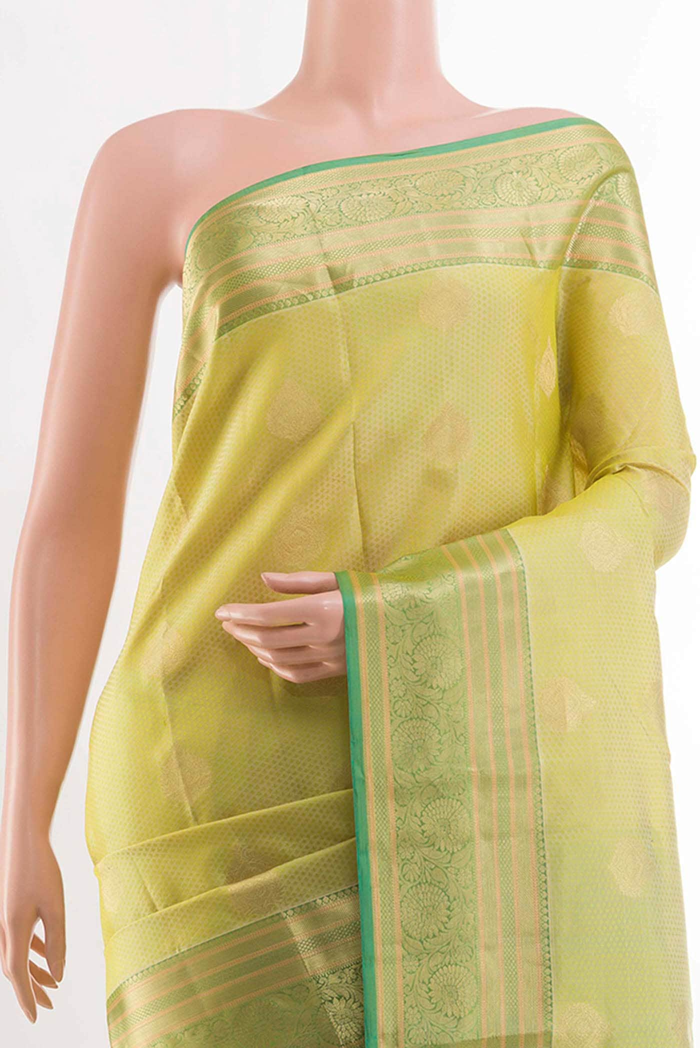 Sage Green Kanchipuram Silk Saree