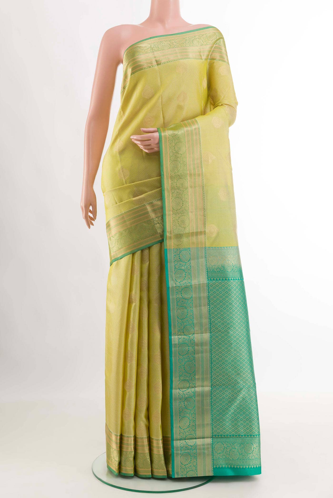 Sage Green Kanchipuram Silk Saree
