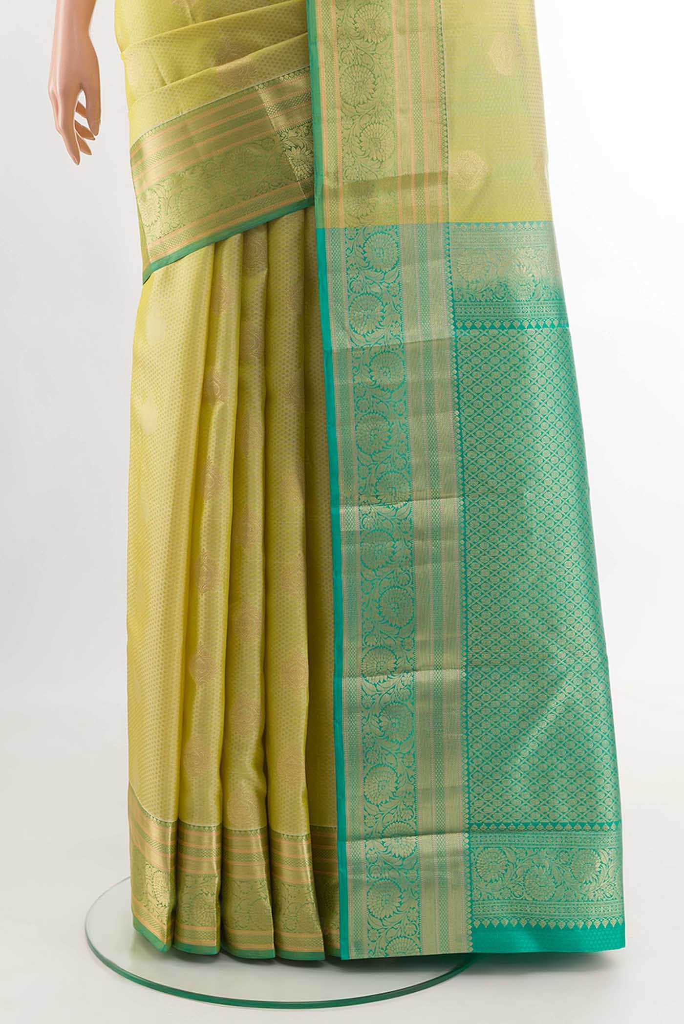 Sage Green Kanchipuram Silk Saree