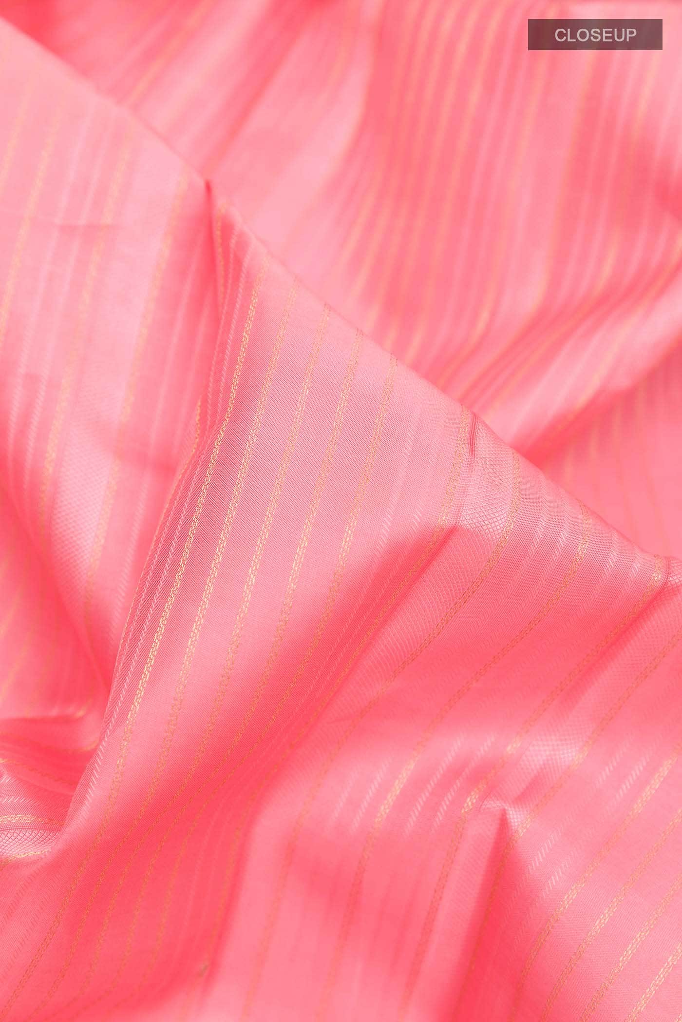 Rose pink Kanchipuram Silk Saree