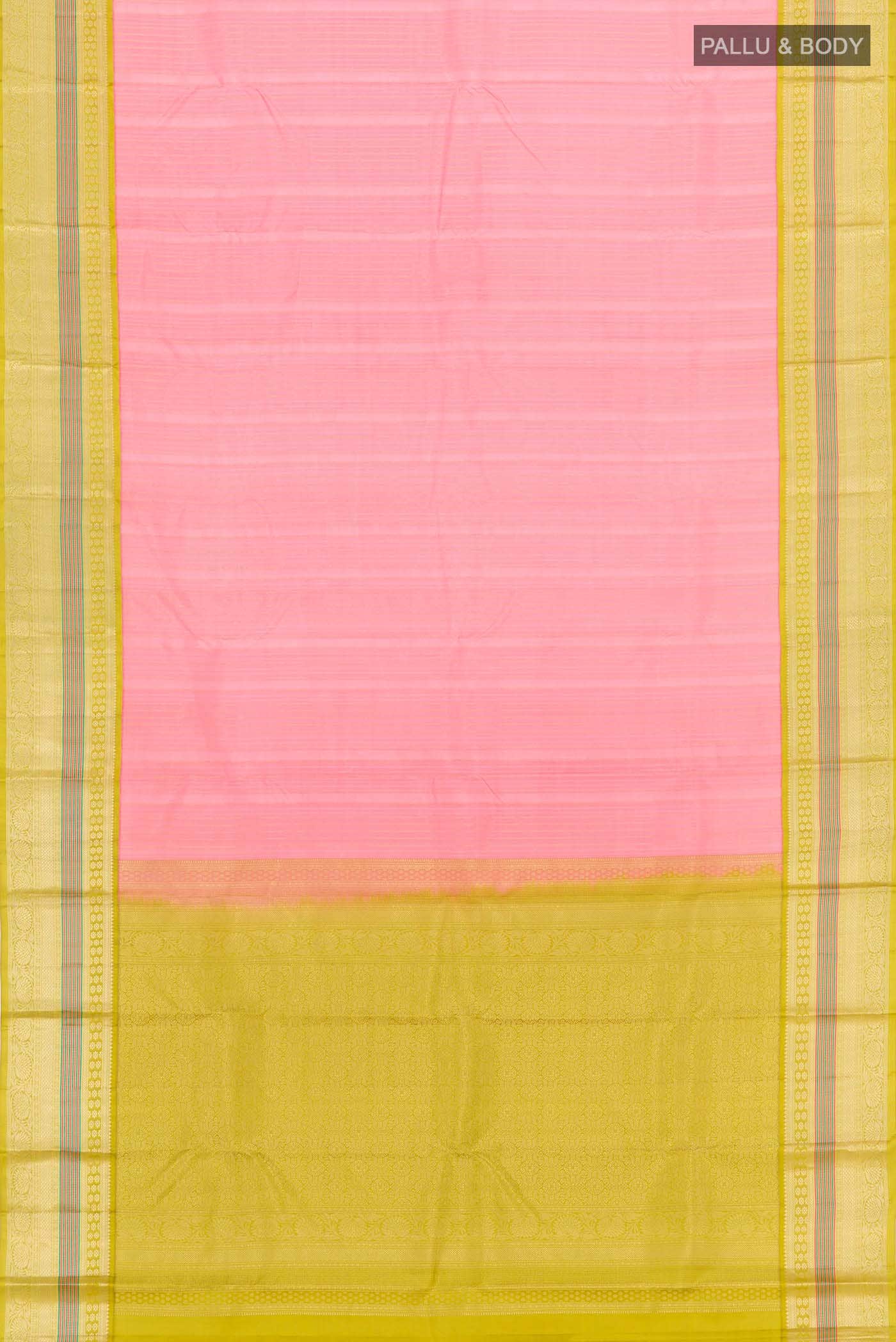 Rose pink Kanchipuram Silk Saree