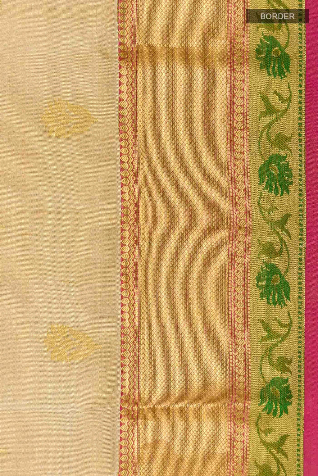 Beige Kanchipuram Silk Saree