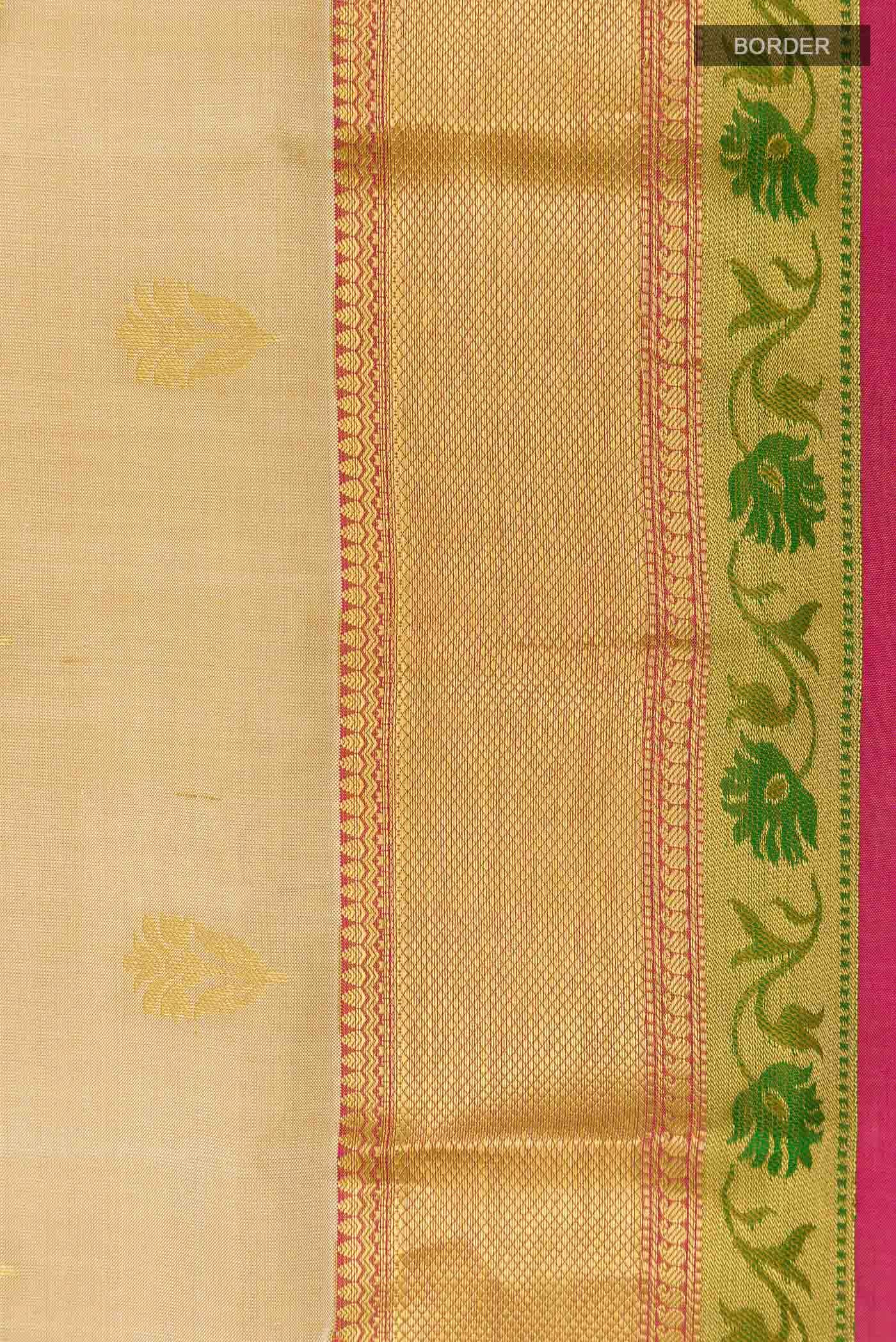 Beige Kanchipuram Silk Saree