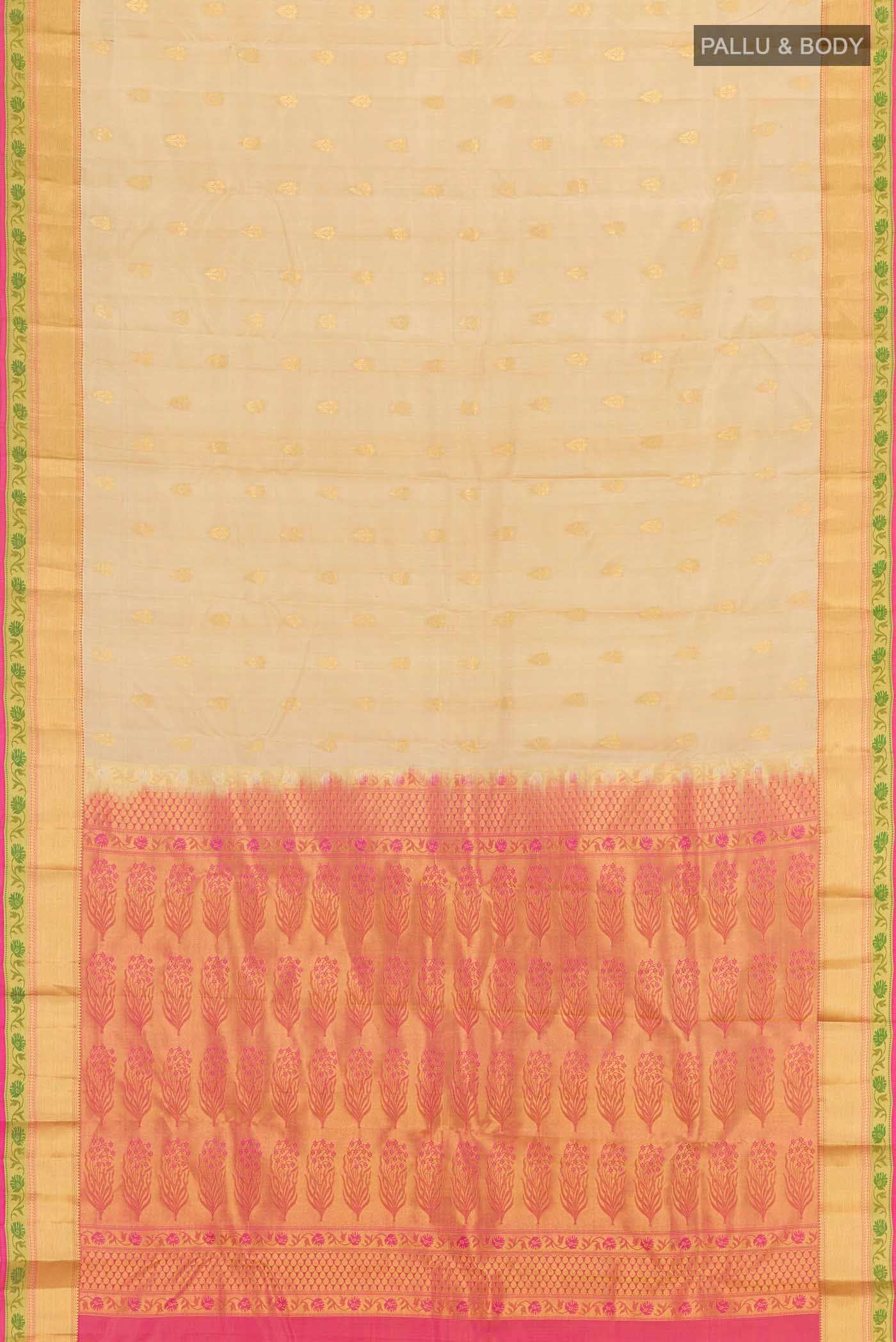 Beige Kanchipuram Silk Saree