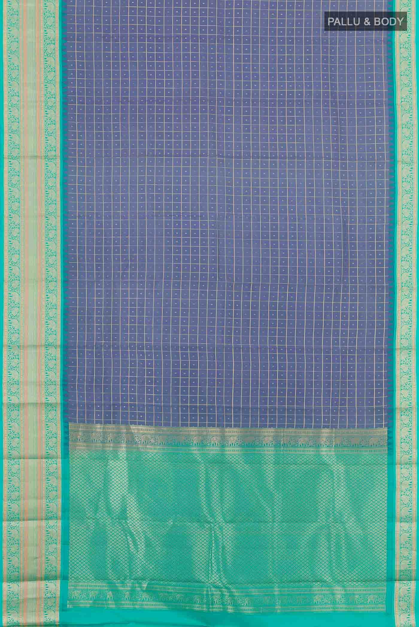 Blue Kanchipuram Silk Saree