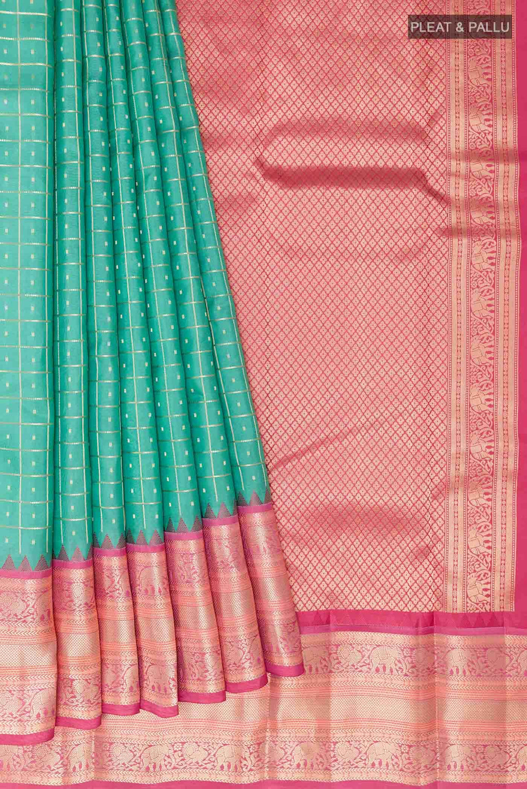 Sage Green Kanchipuram Silk Saree
