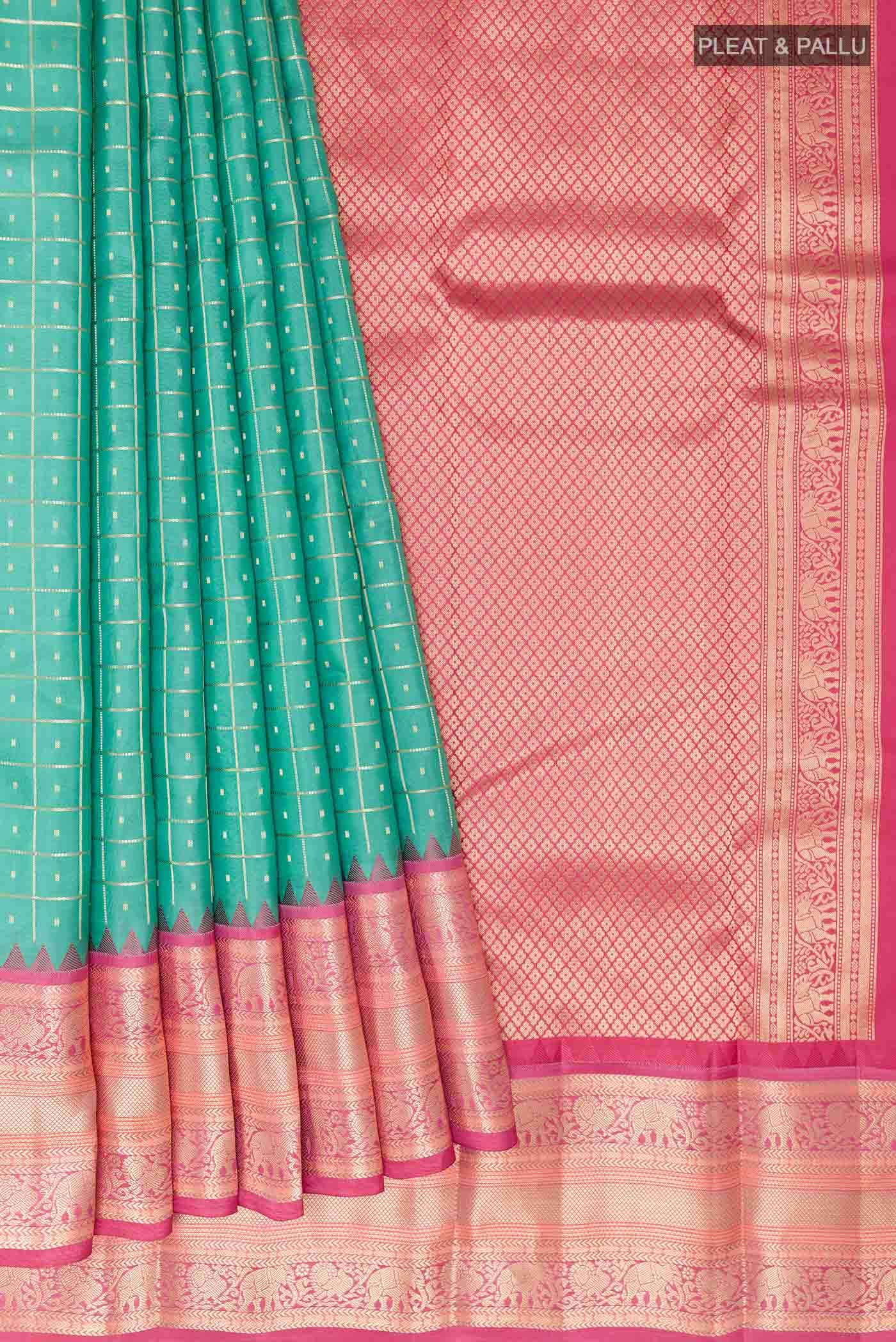 Sage Green Kanchipuram Silk Saree