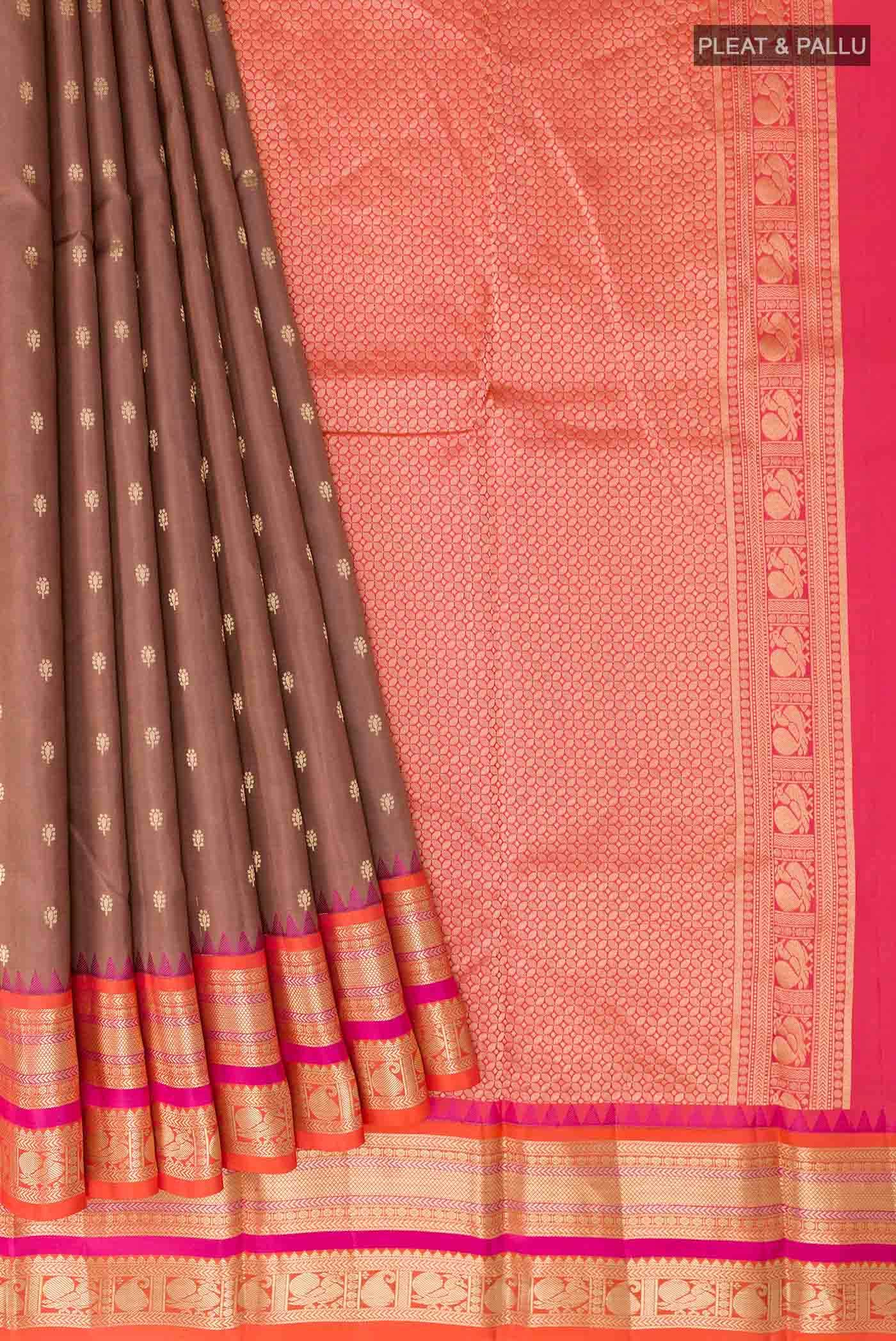 Coffee Brown Kanchipuram Silk Saree