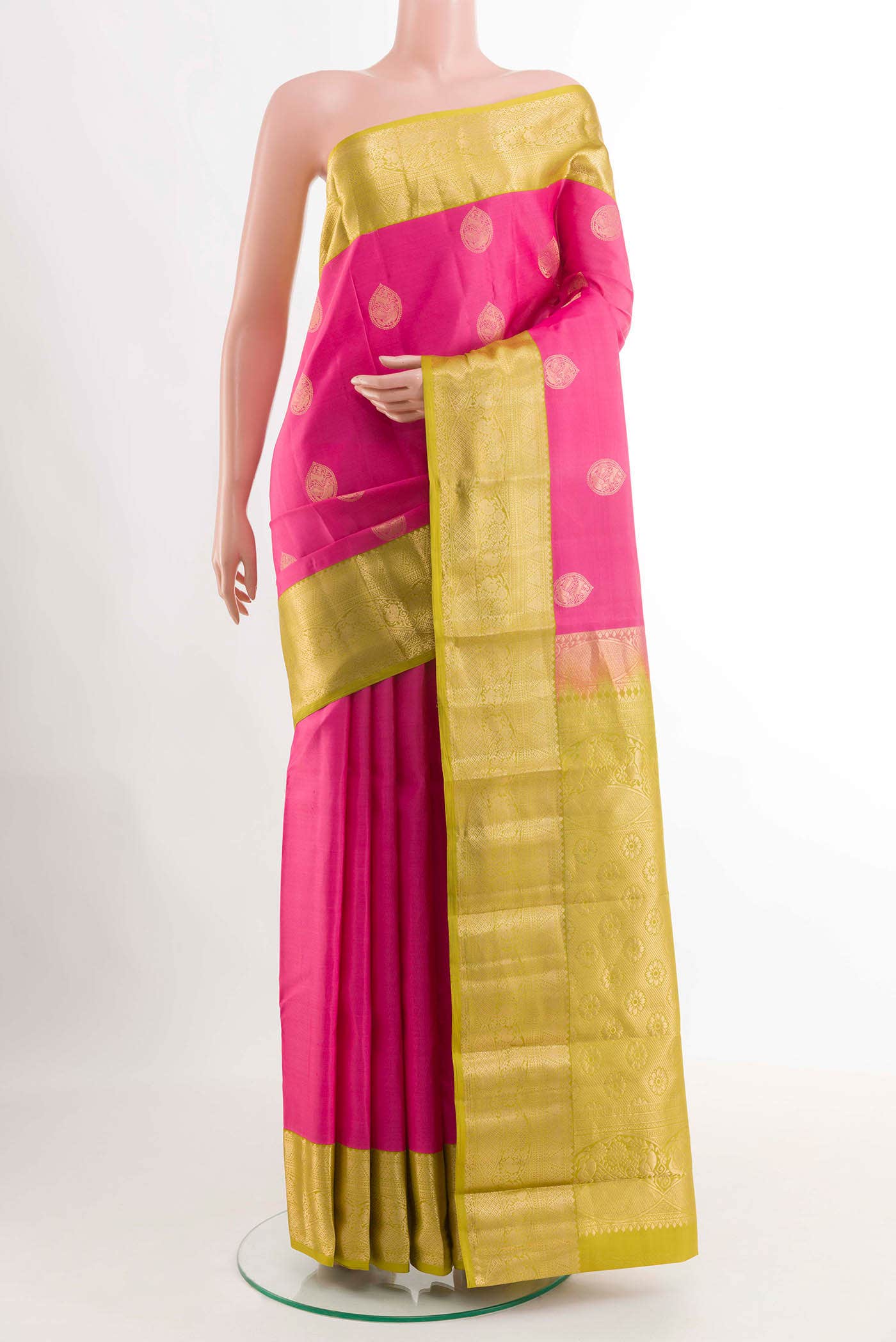 Pink Kanchipuram Silk Saree