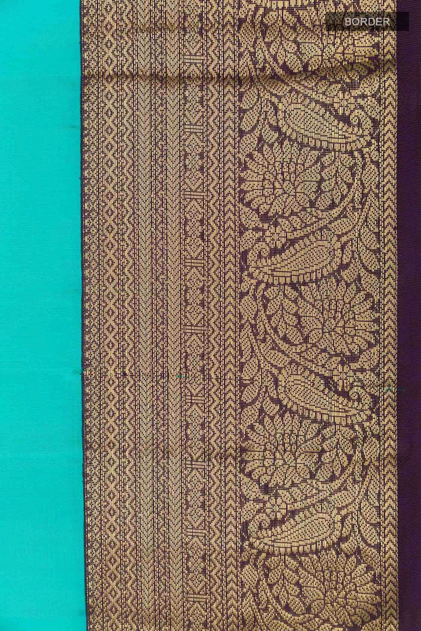 Turquoise Kanchipuram Silk Saree