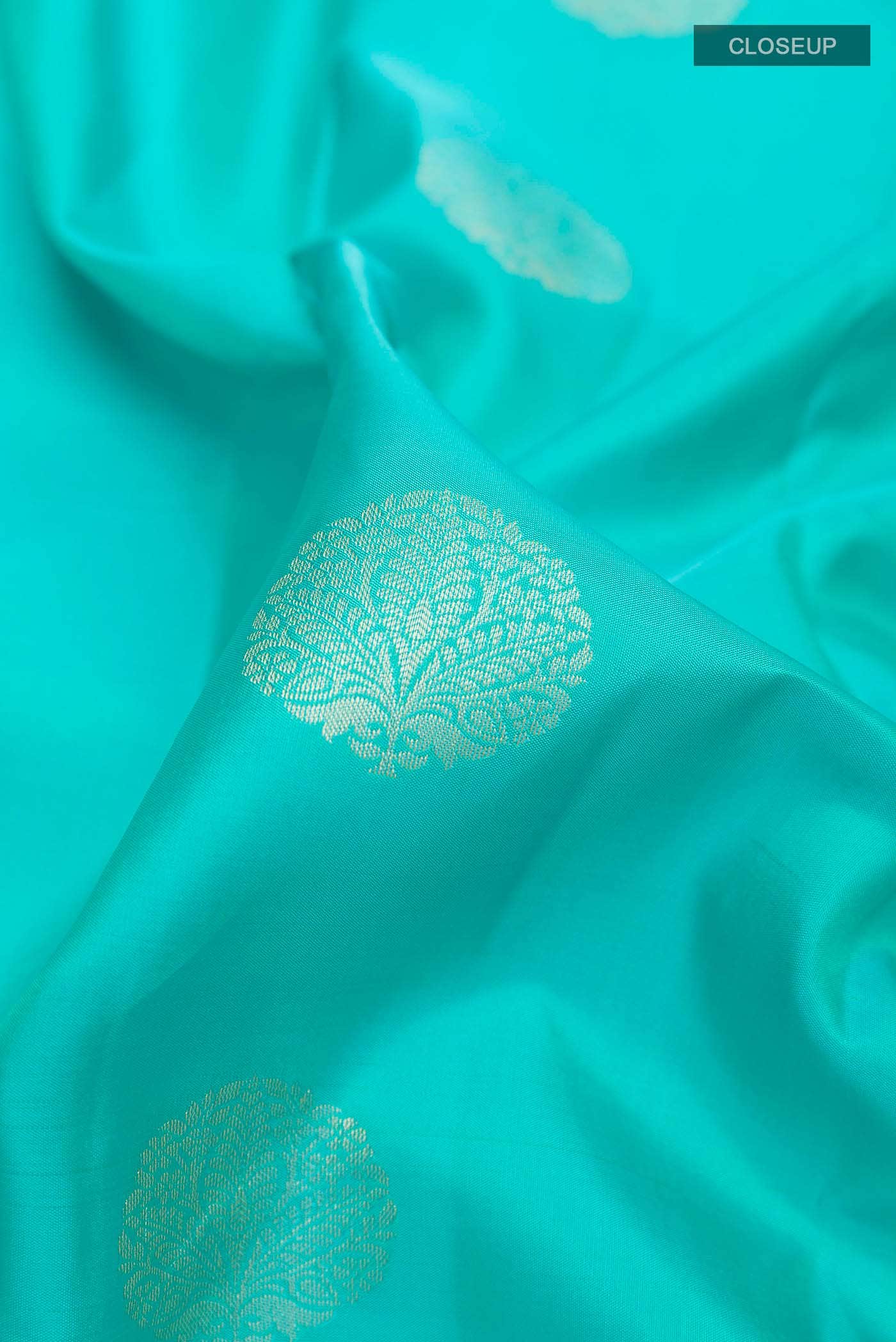 Turquoise Kanchipuram Silk Saree