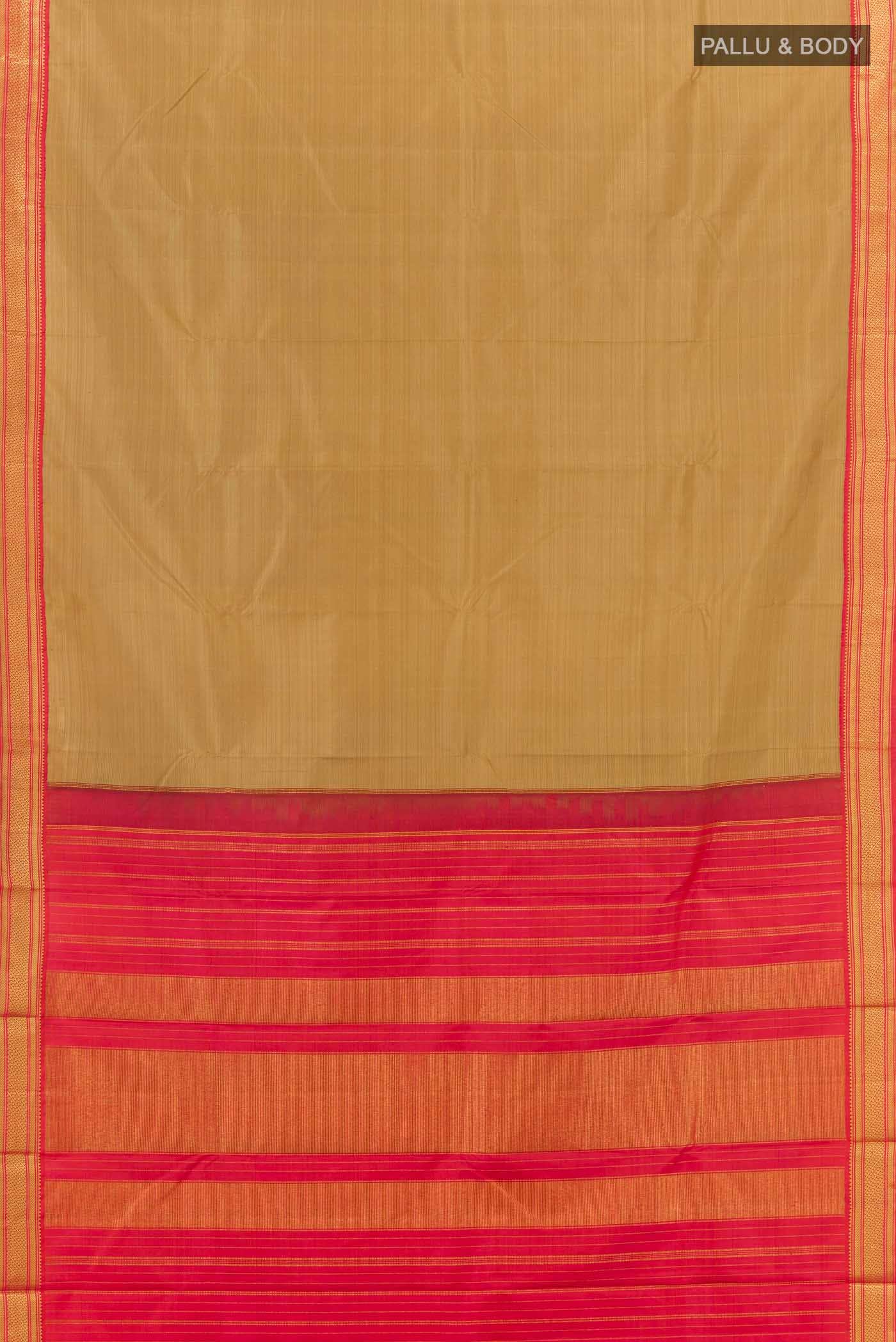 Dark Beige Kanchipuram Silk Saree