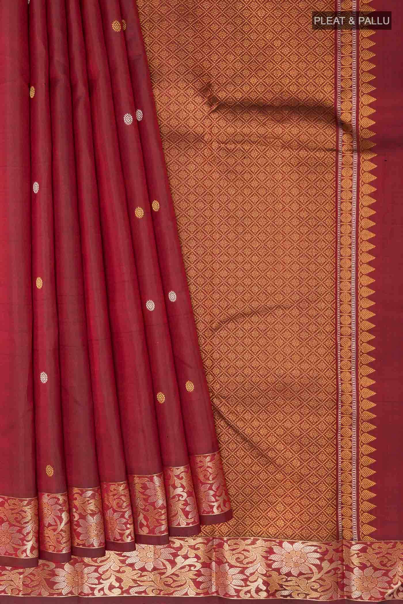 Maroon Kanchipuram Silk Saree