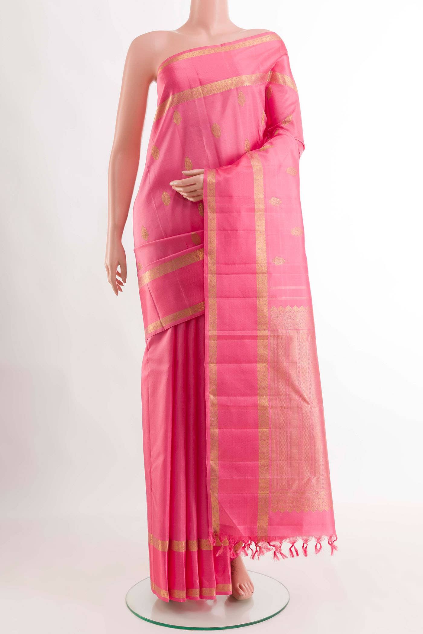 Pink Kanchipuram Silk Saree