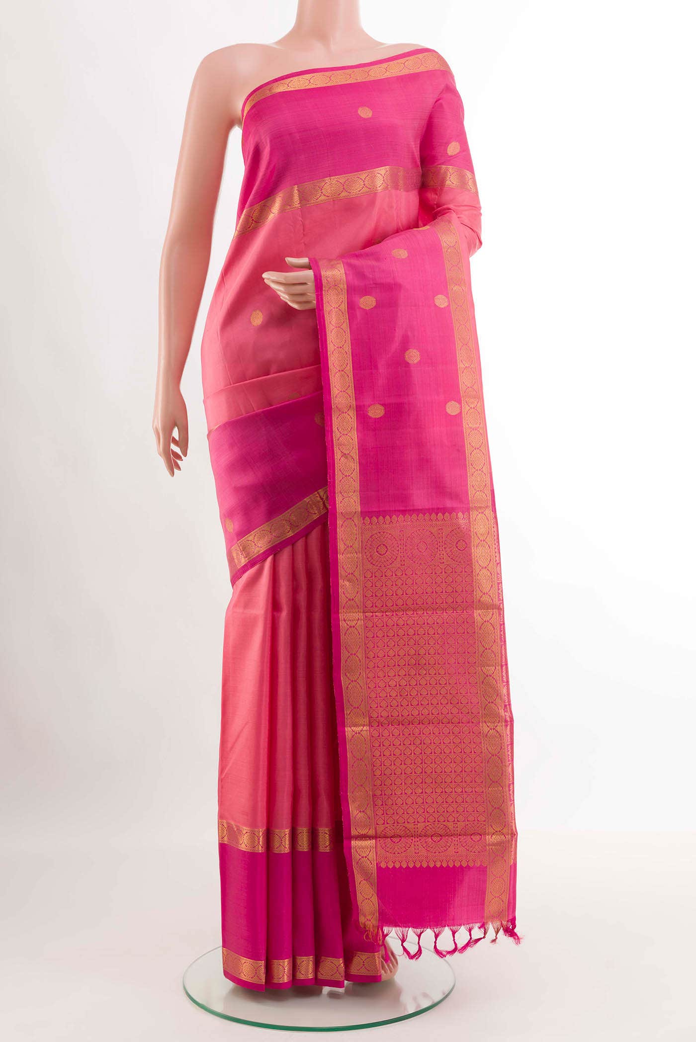 Pink Kanchipuram Silk Saree