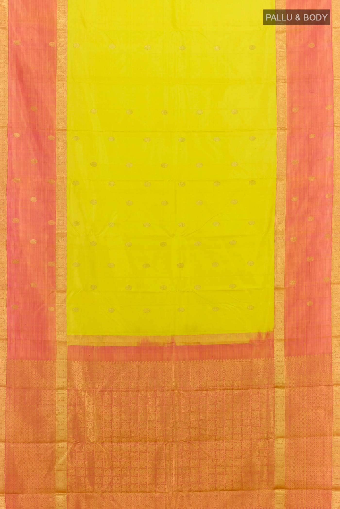Lemon Yellow Kanchipuram Silk Saree