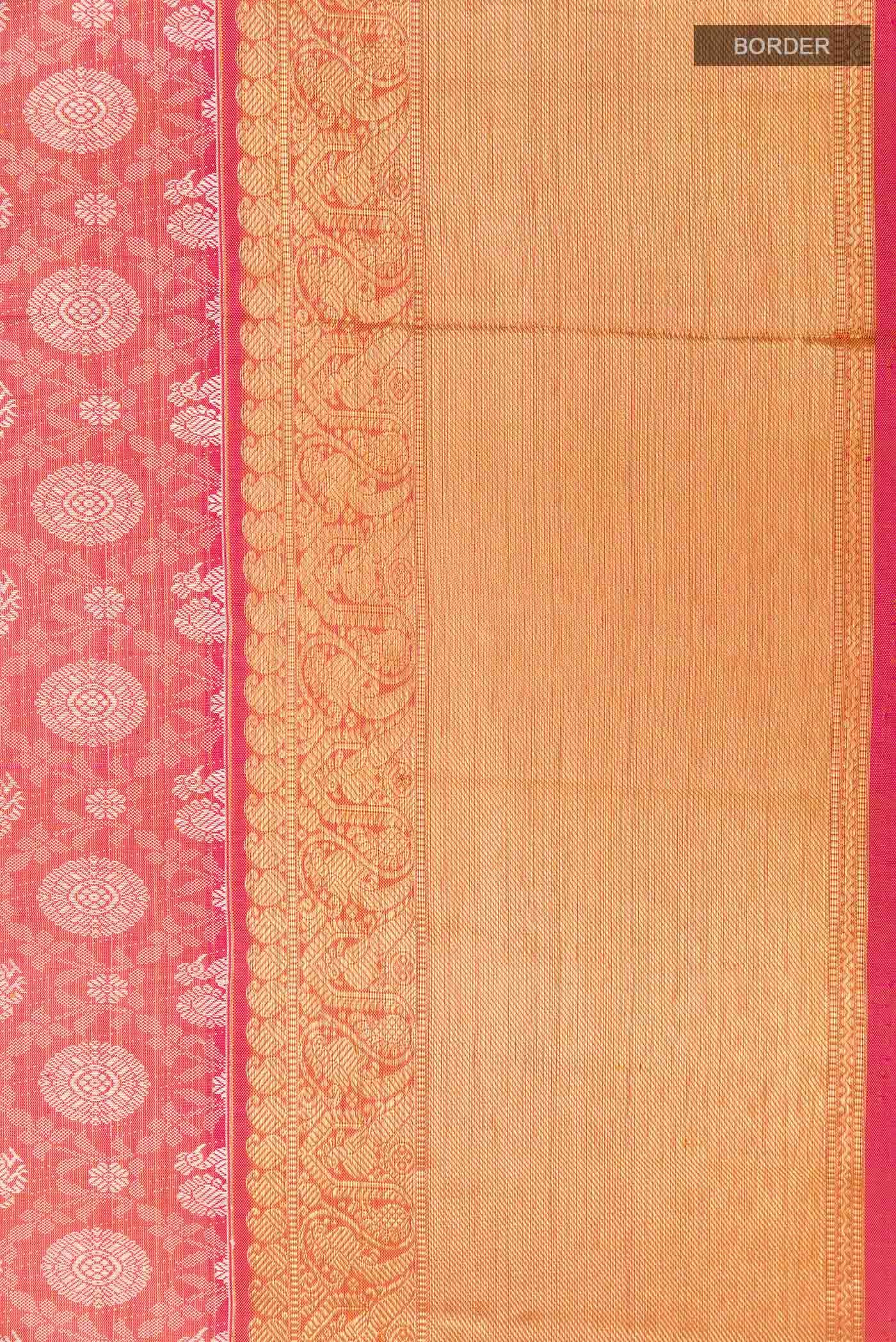 Pink Dual Tone Kanchipuram Silk Saree