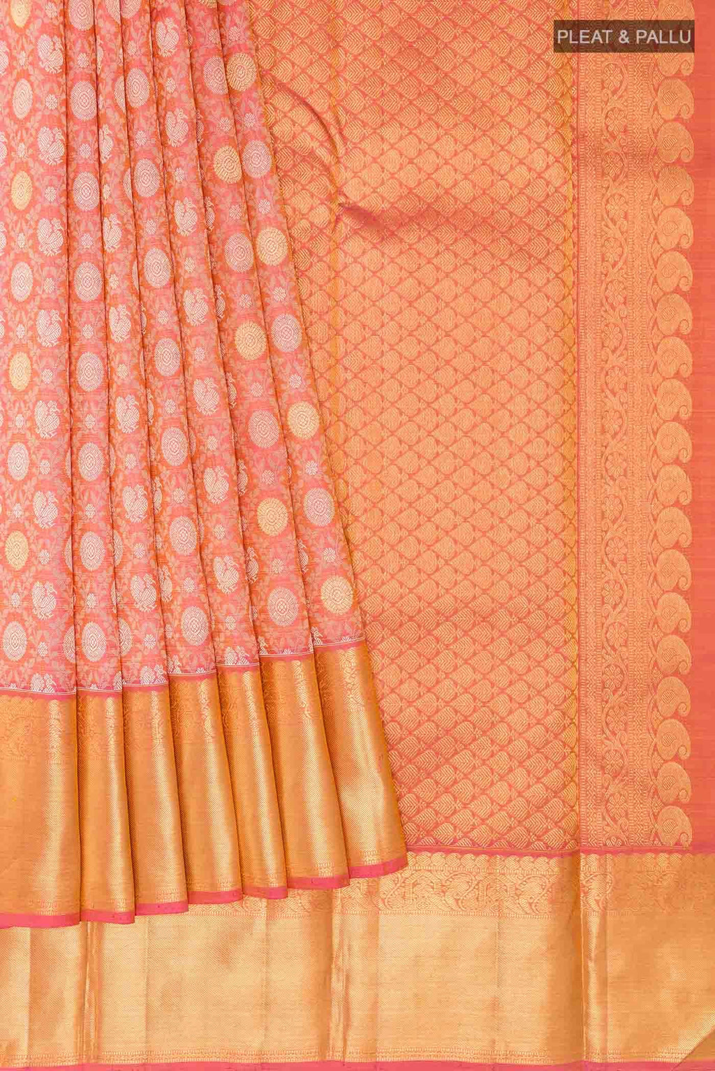 Pink Dual Tone Kanchipuram Silk Saree