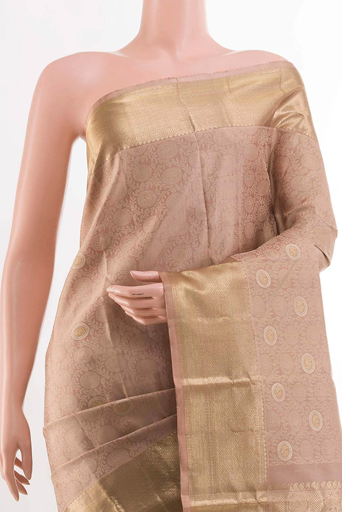 Dark Beige Kanchipuram Silk Saree