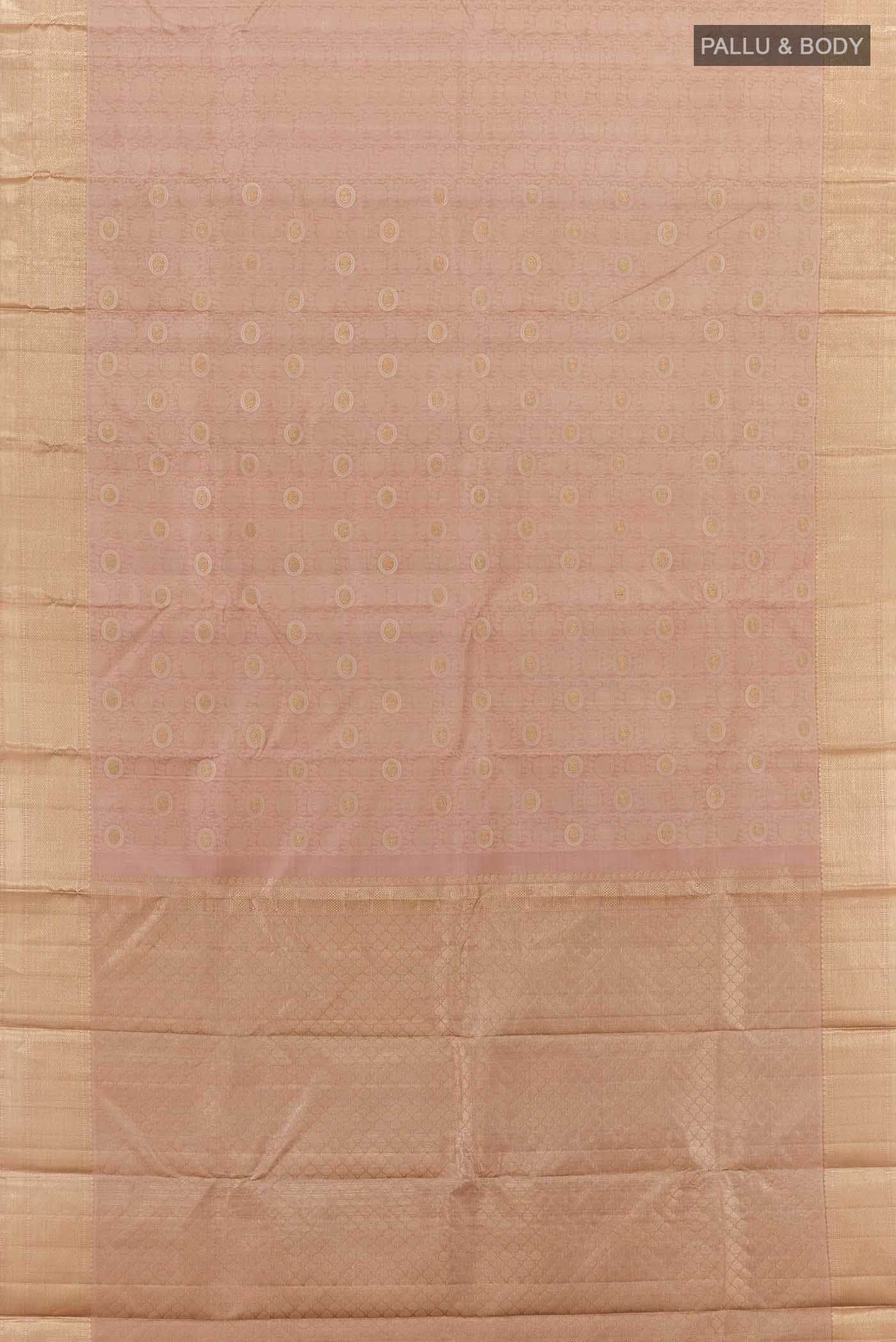 Dark Beige Kanchipuram Silk Saree