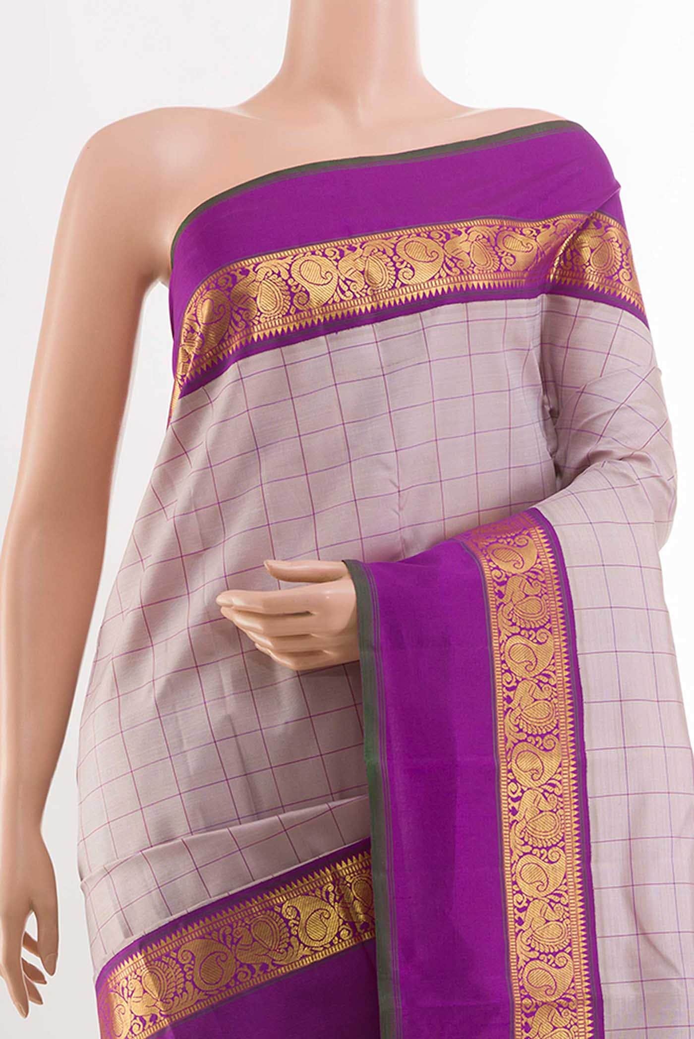 Cream Kanchipuram Silk Saree