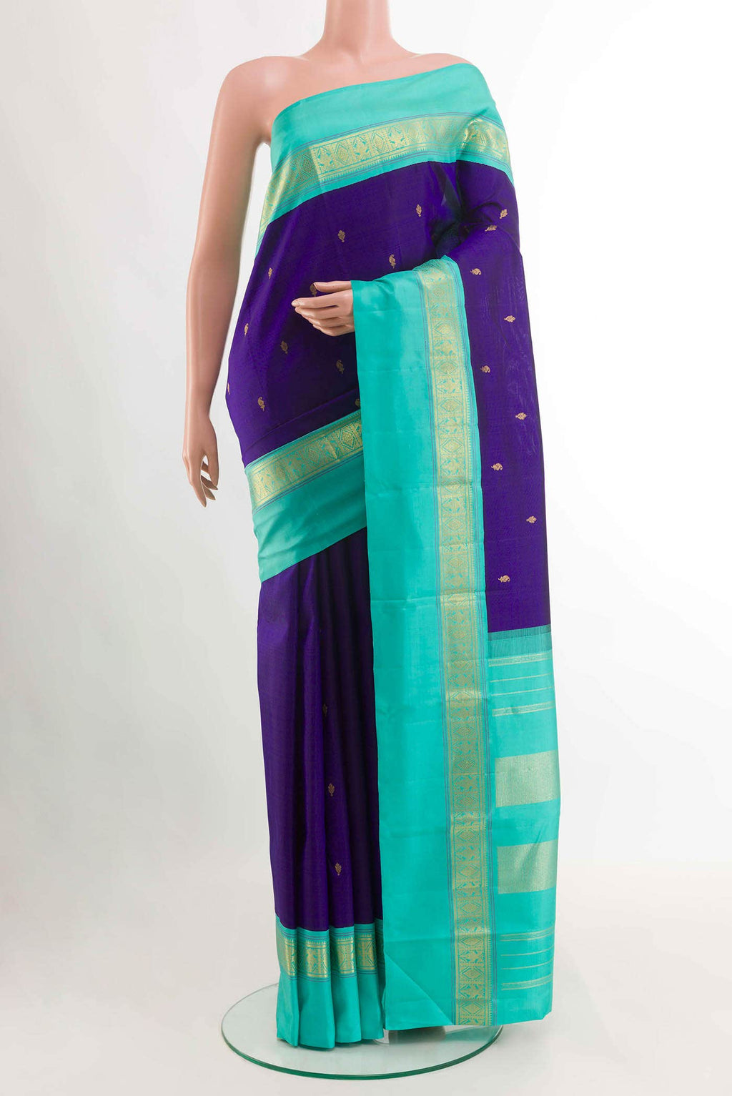 Blue Kanchipuram Silk Saree