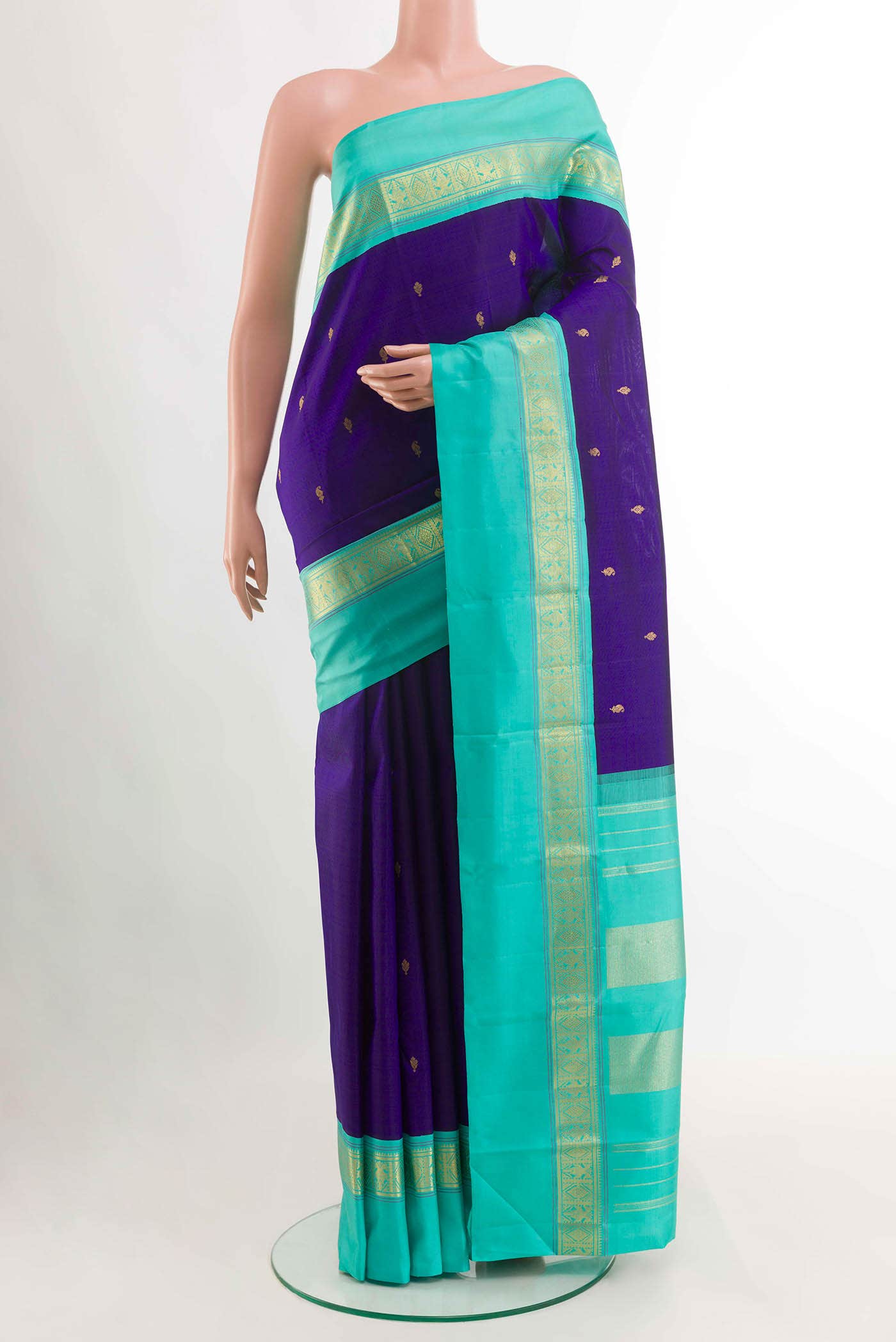 Blue Kanchipuram Silk Saree