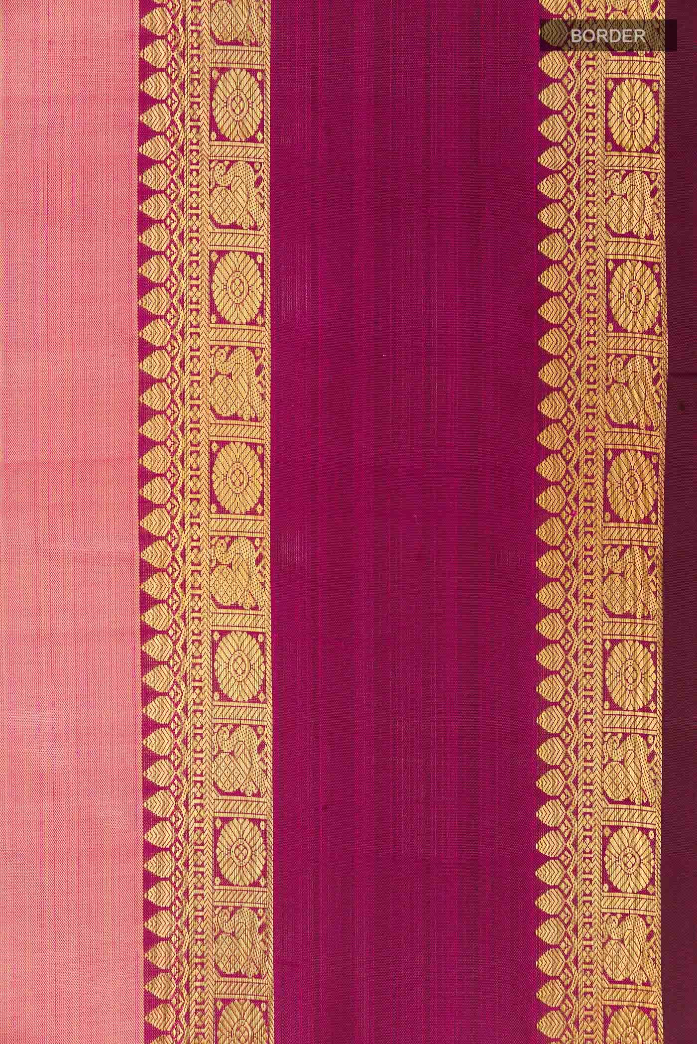 Peach Kanchipuram Silk Saree