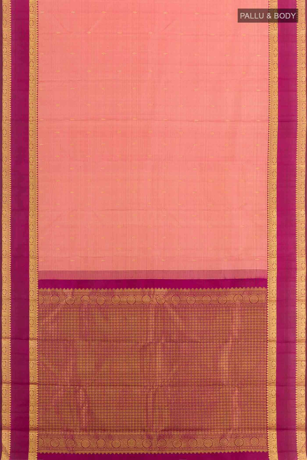 Peach Kanchipuram Silk Saree
