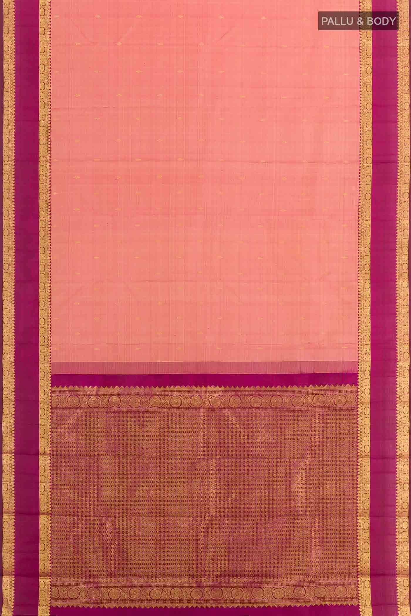 Peach Kanchipuram Silk Saree