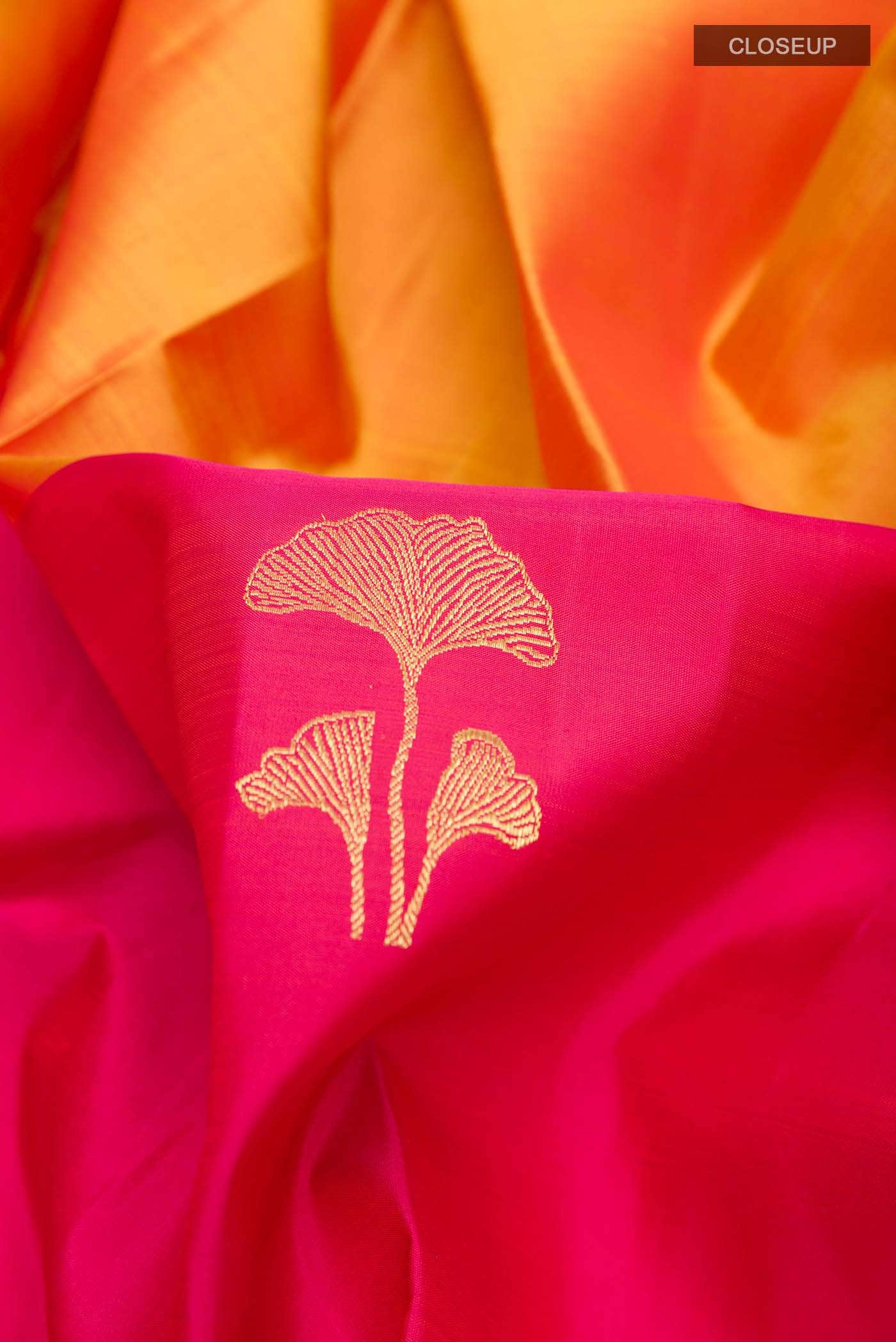 Orange Kanchipuram Silk Saree