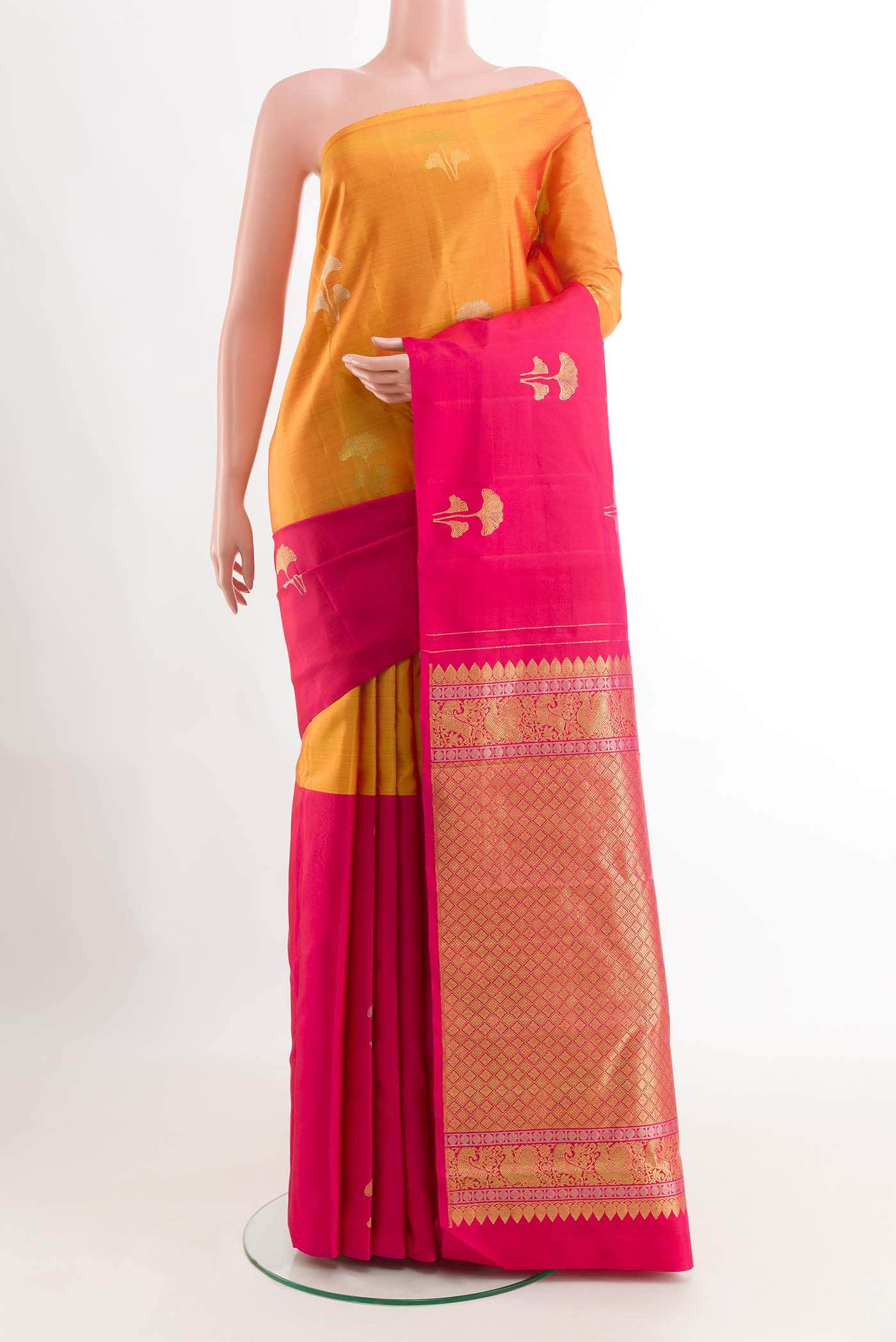 Orange Kanchipuram Silk Saree