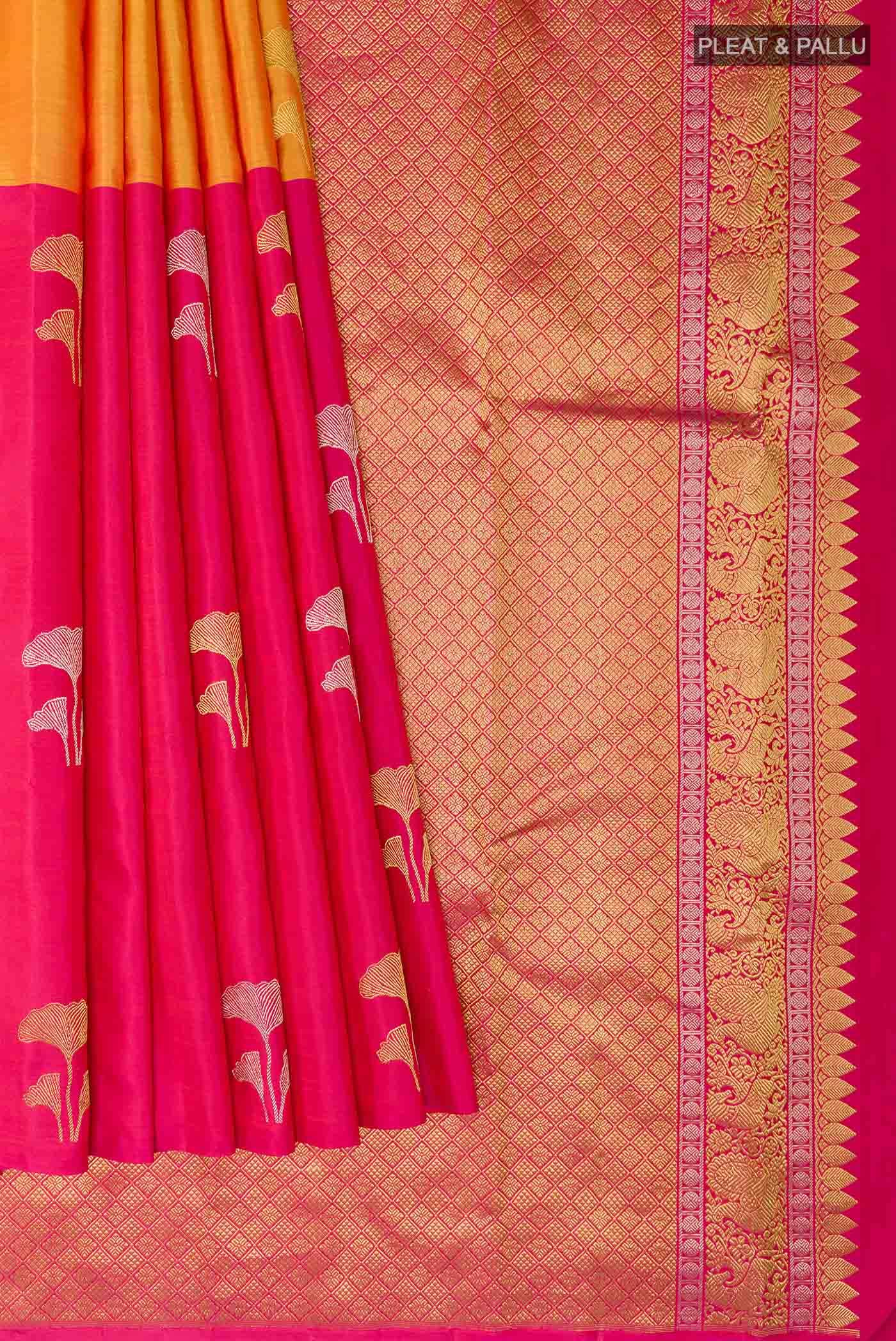 Orange Kanchipuram Silk Saree