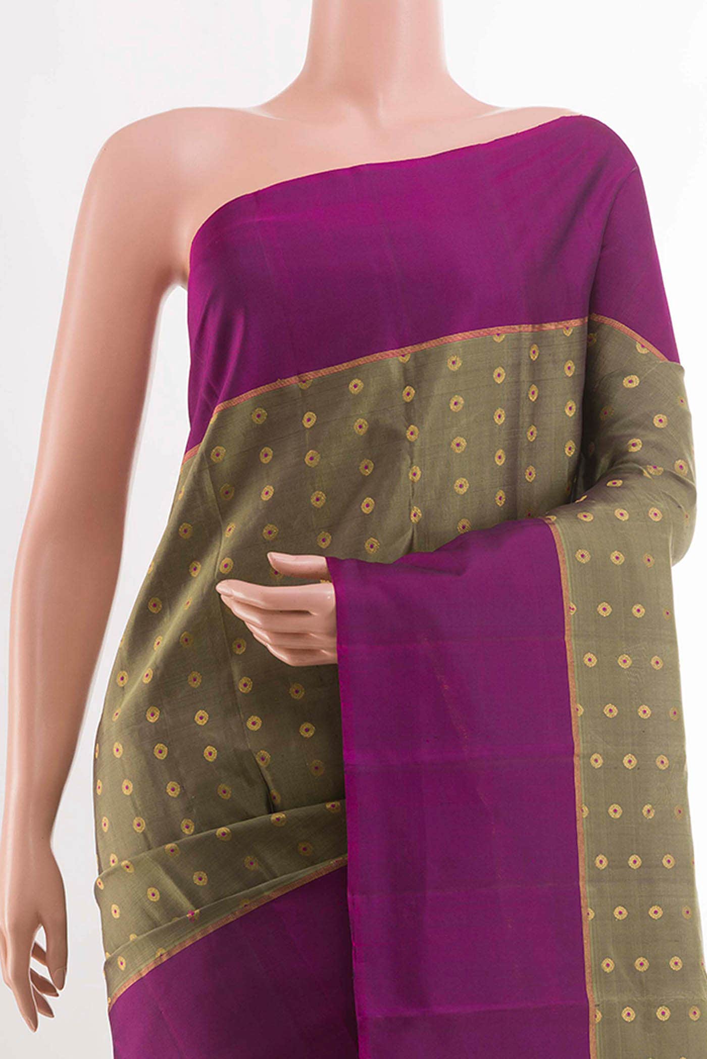 Grey Kanchipuram Silk Saree