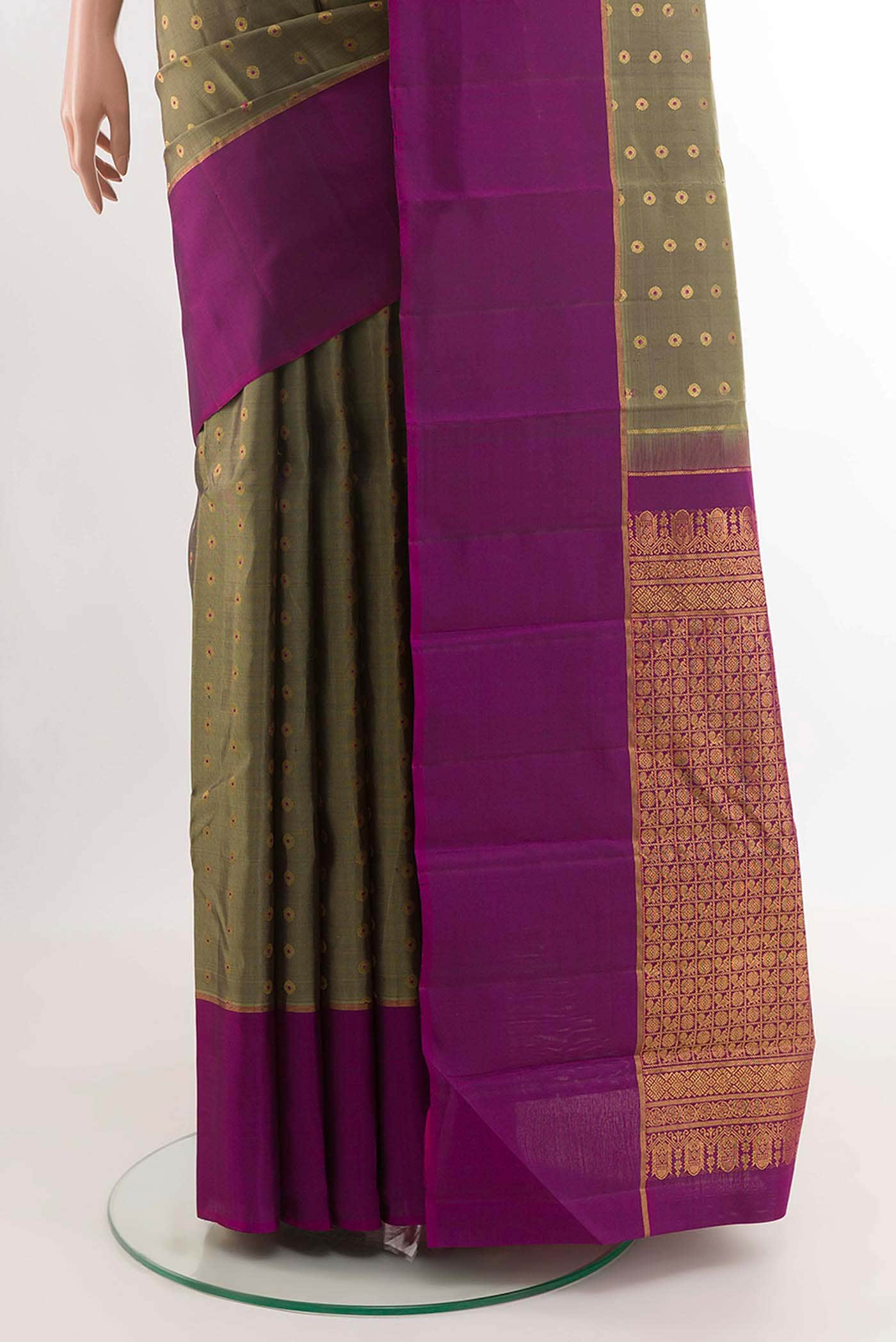 Grey Kanchipuram Silk Saree