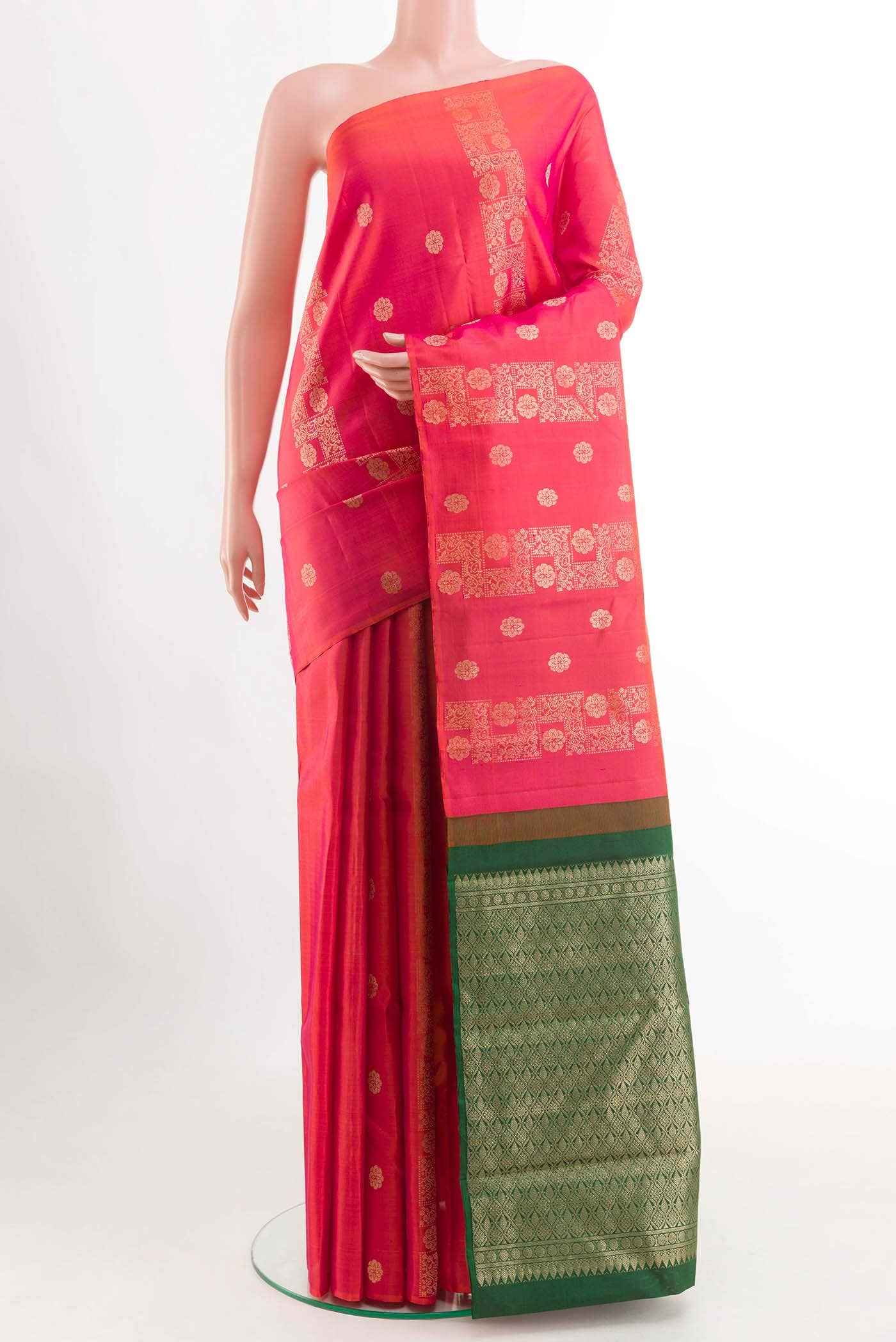 Pink Kanchipuram Silk Saree