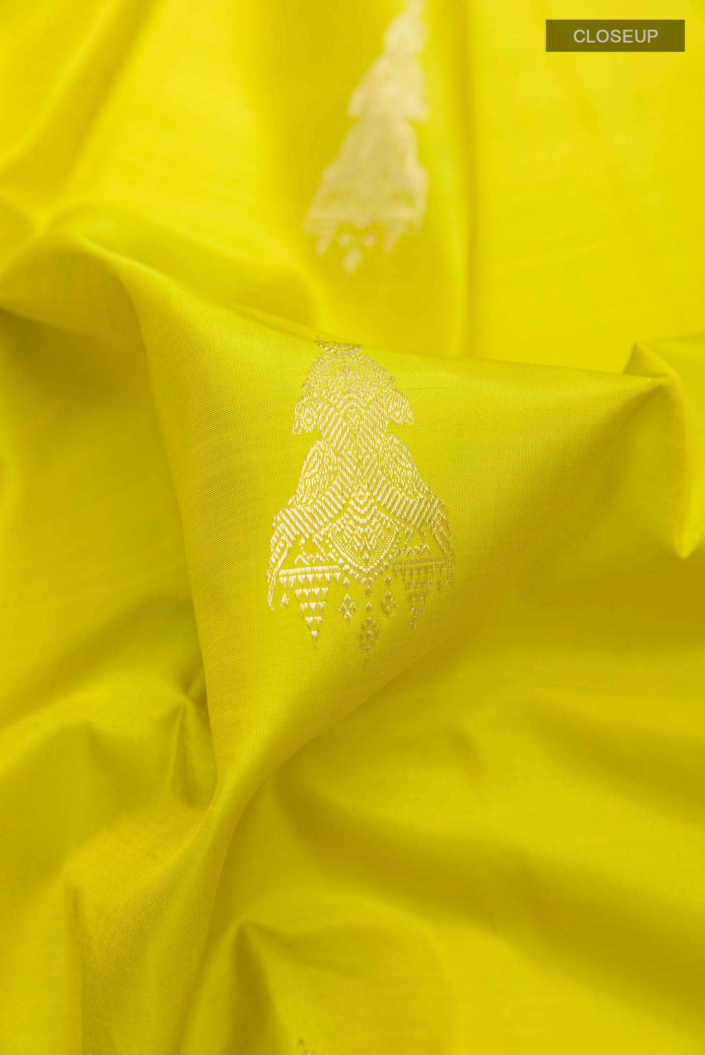 Parrot Green Kanchipuram Silk Saree