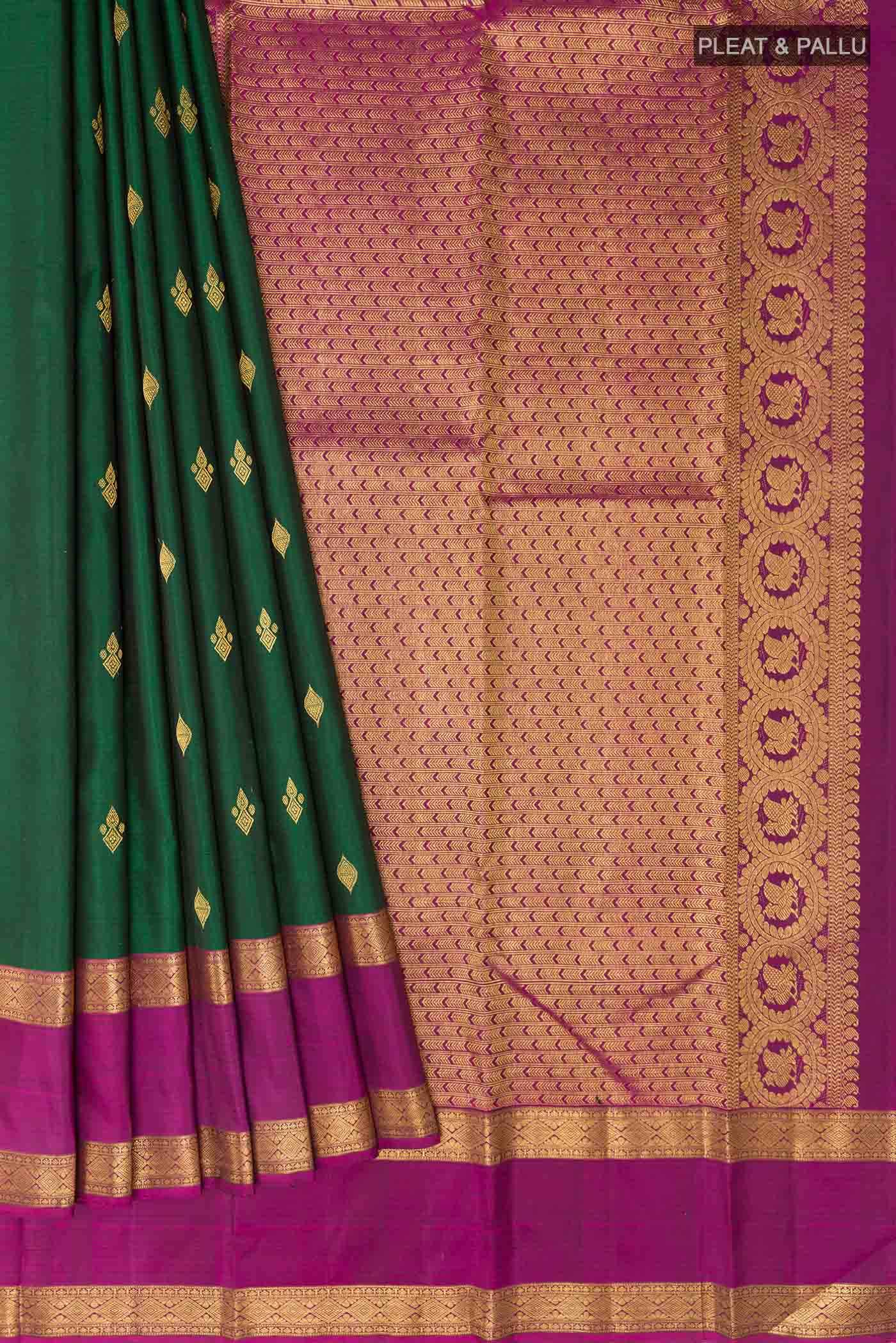 Green Dual Tone Kanchipuram Silk Saree
