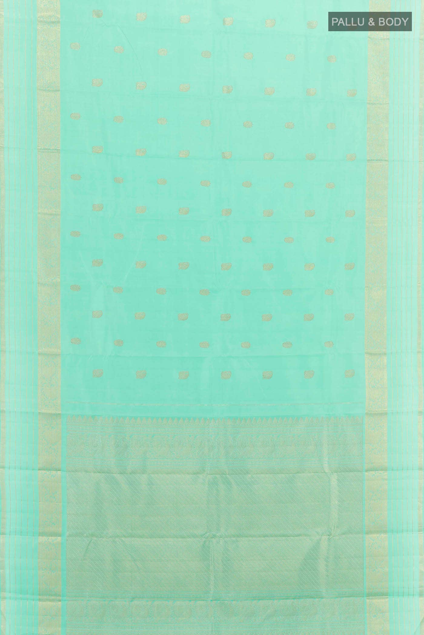 Sea Green Kanchipuram Silk Saree