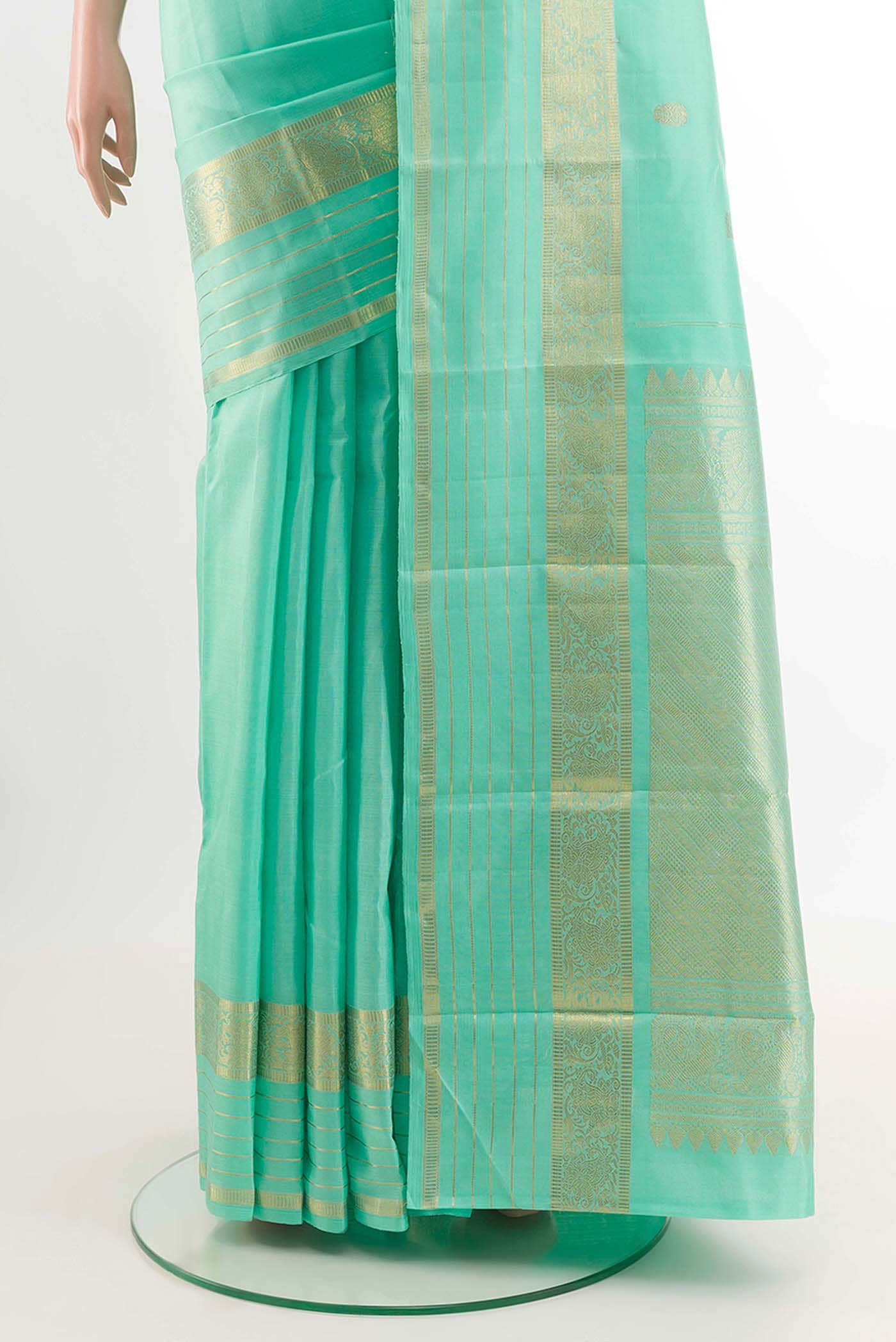 Sea Green Kanchipuram Silk Saree