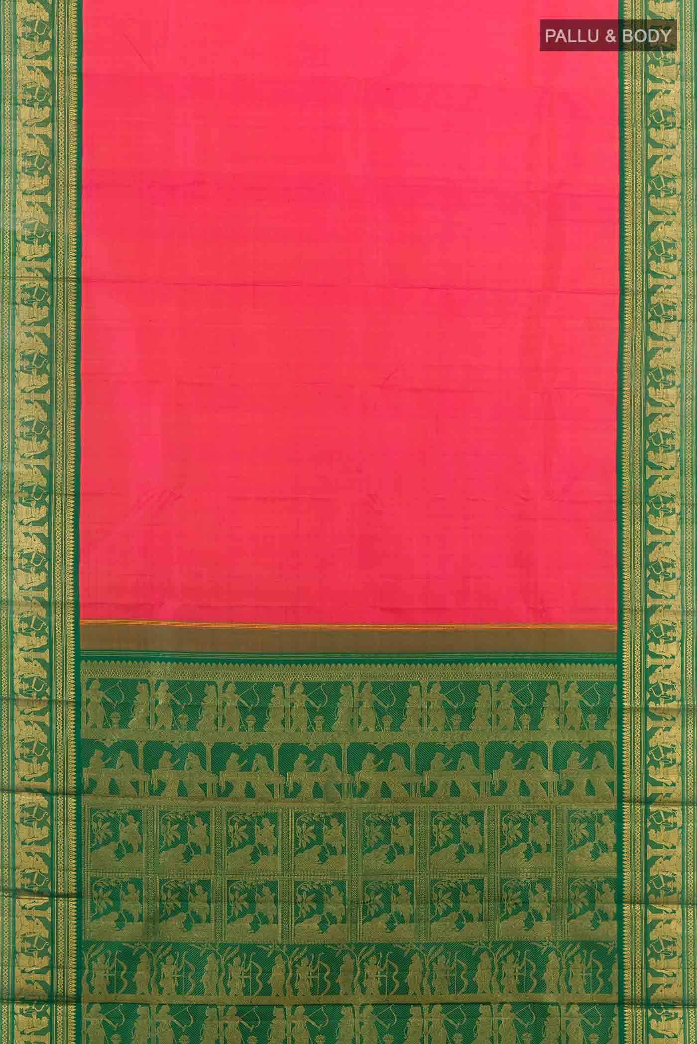 Pink Dual Tone Kanchipuram Silk Saree