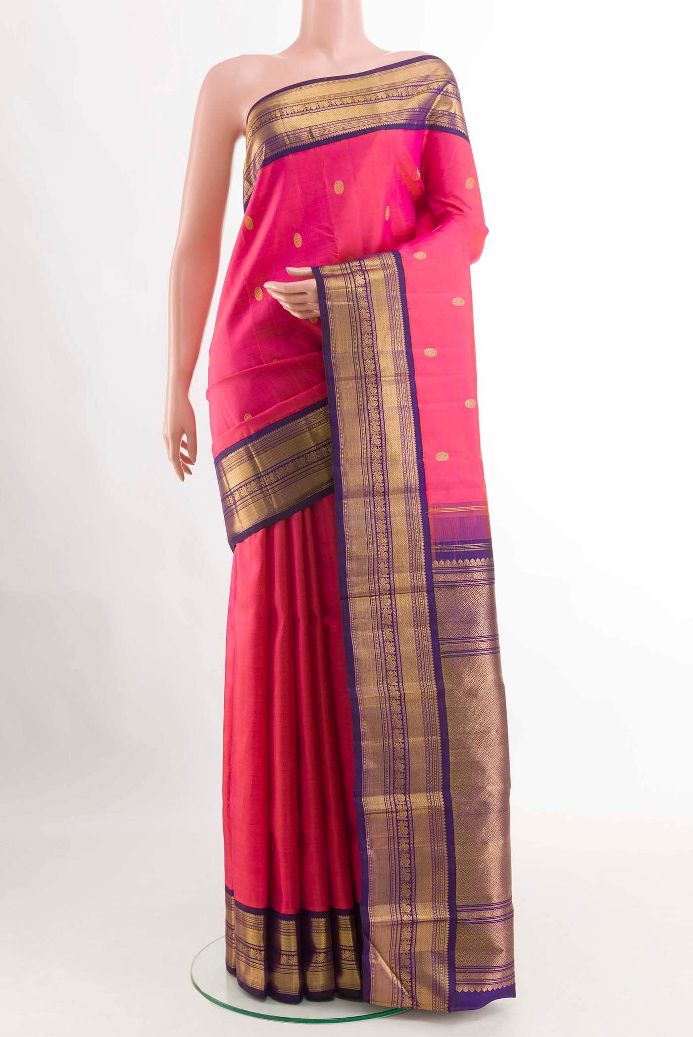 Pink Kanchipuram Silk Saree